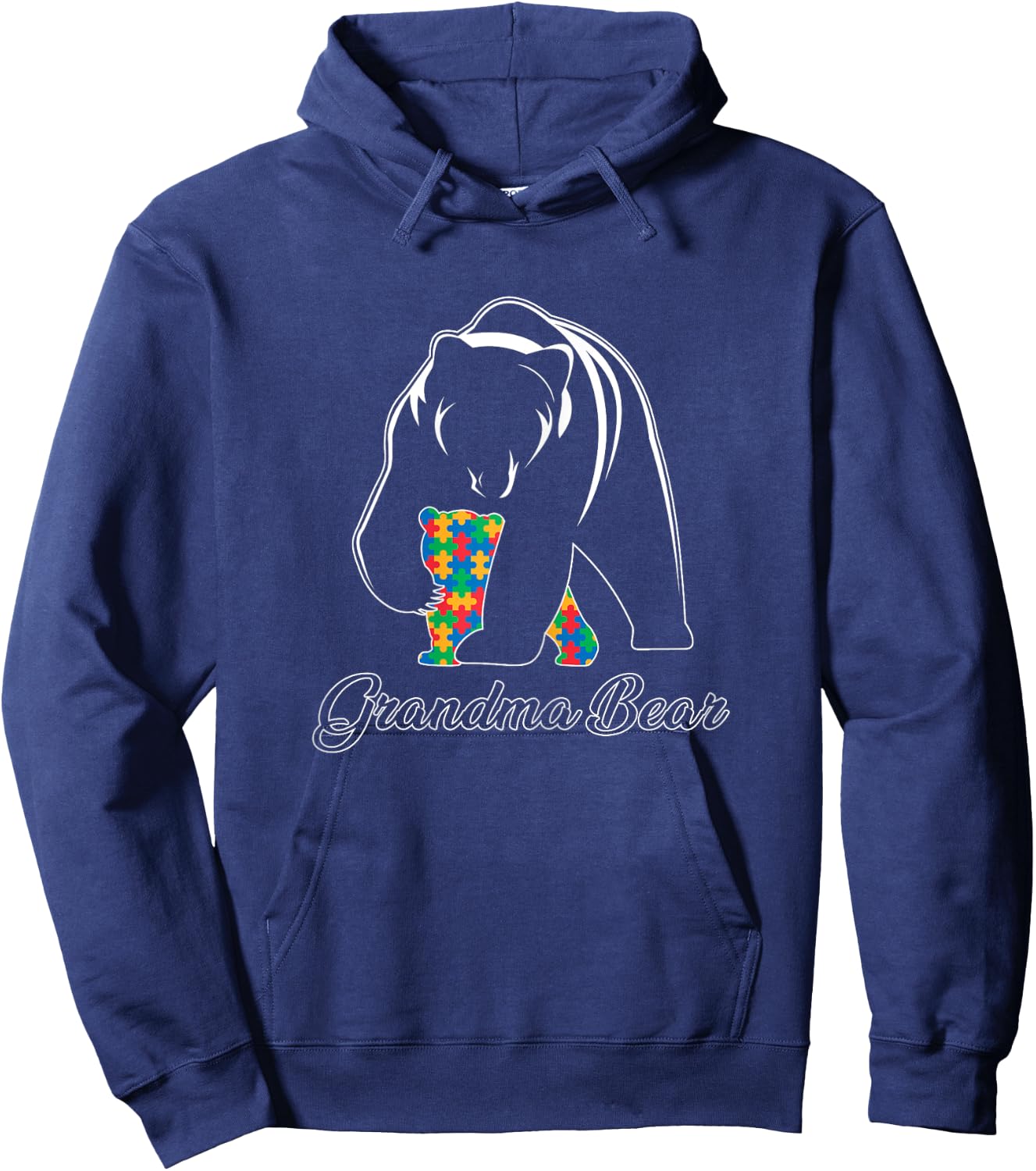 Grandma Bear Autism Shirts Family Grandma Autism Awareness Hoodie - Hoodie | Navy
