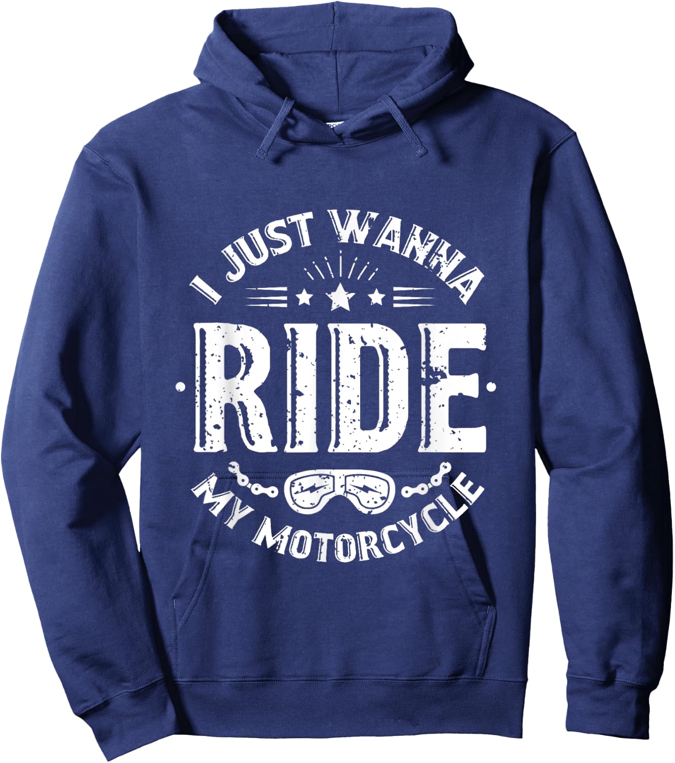 I just wanna ride my motorcycle vintage for bikers Hoodie - Hoodie | Navy
