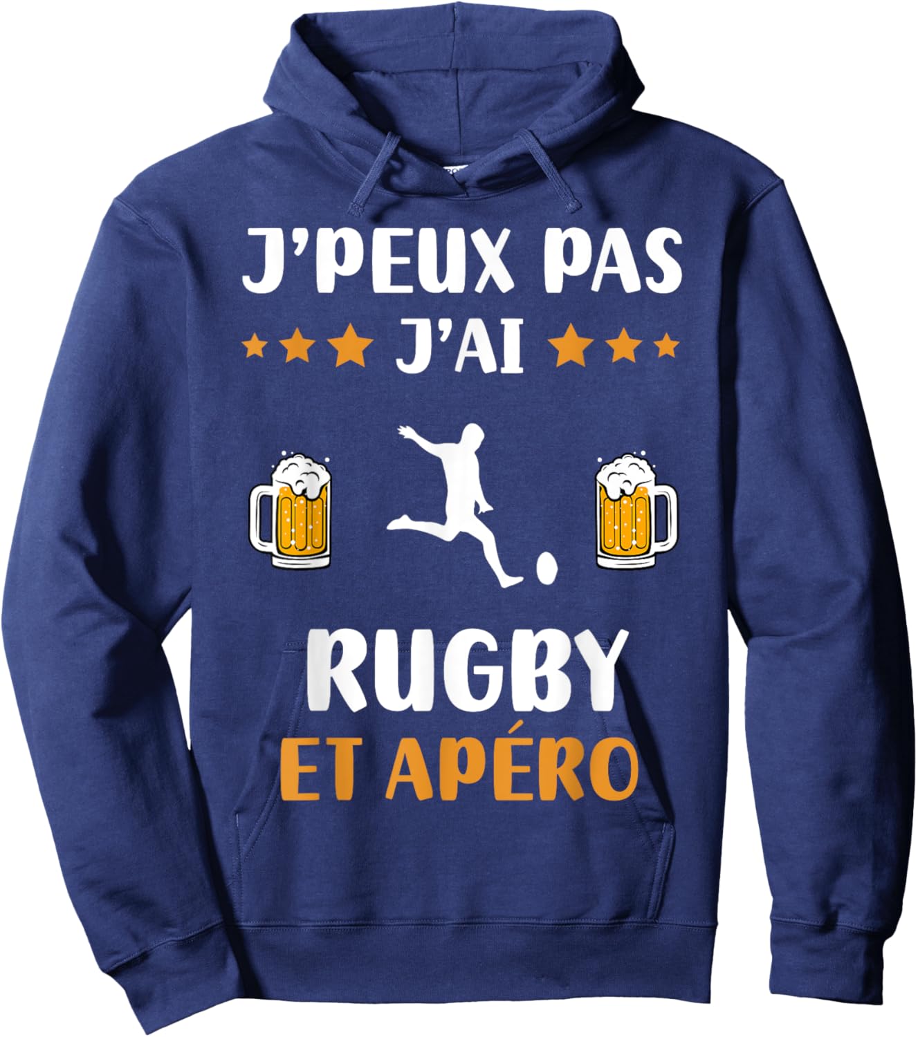 Je peux pas j'ai rugby et apéro humour rugby Hoodie - Hoodie | Navy