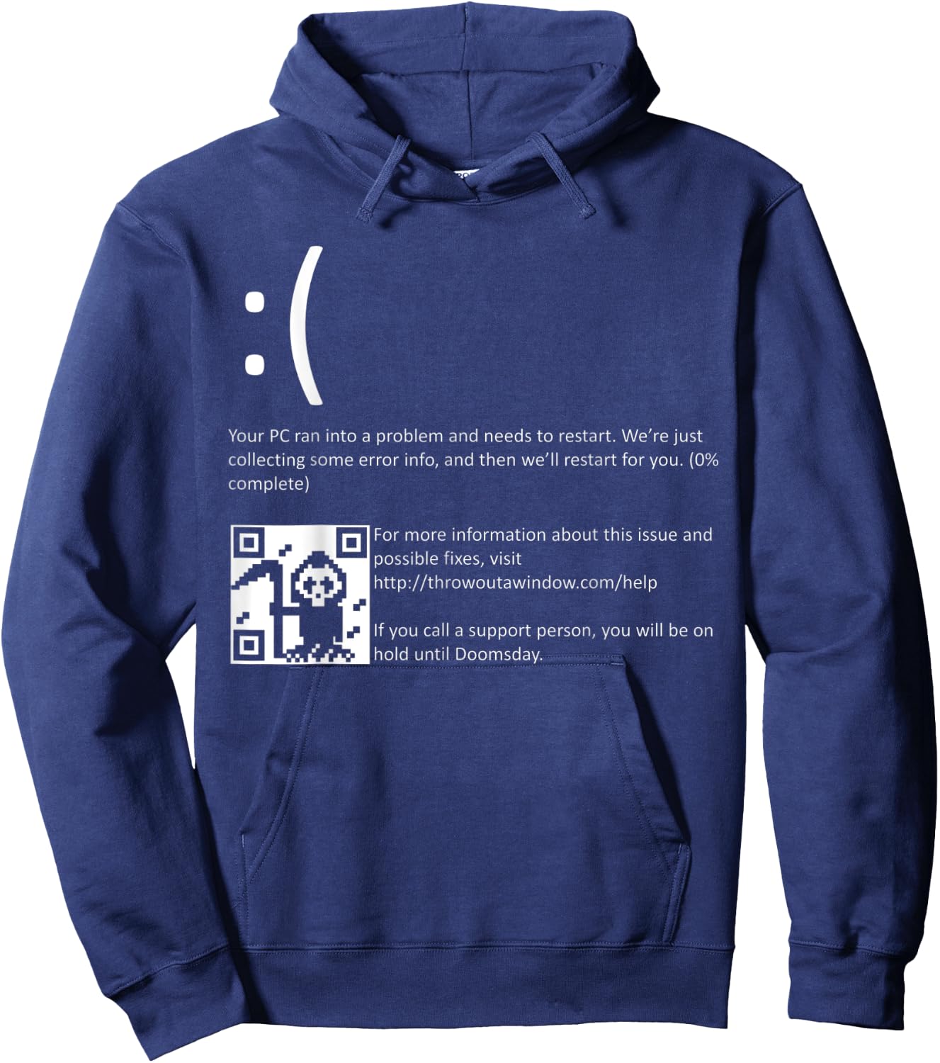 Funny Nerdy Blue Screen of Death Windows BSOD Halloween Geek Hoodie - Hoodie | Navy
