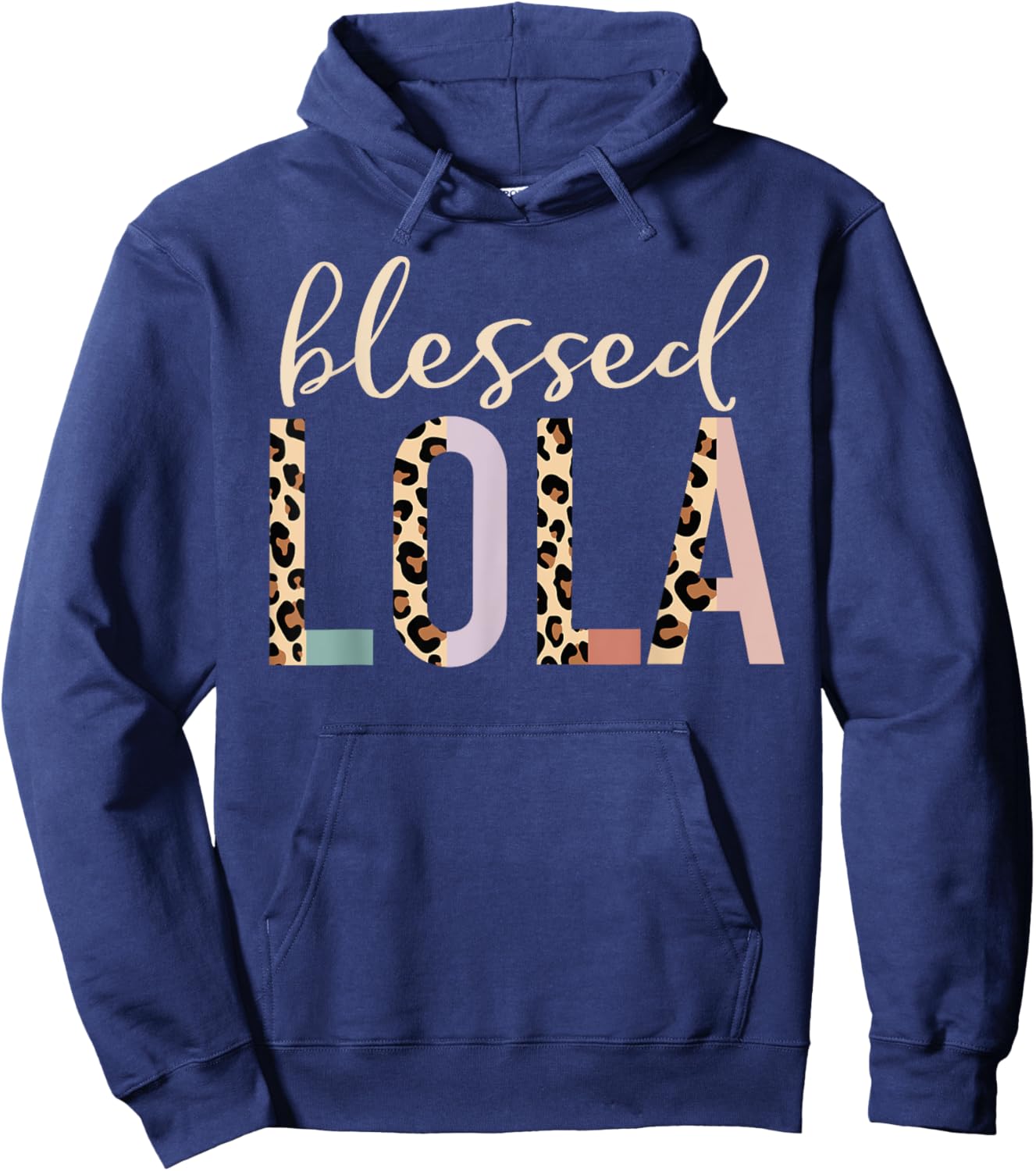 Blessed Lola Cute Leopard Print Hoodie - Hoodie | Navy