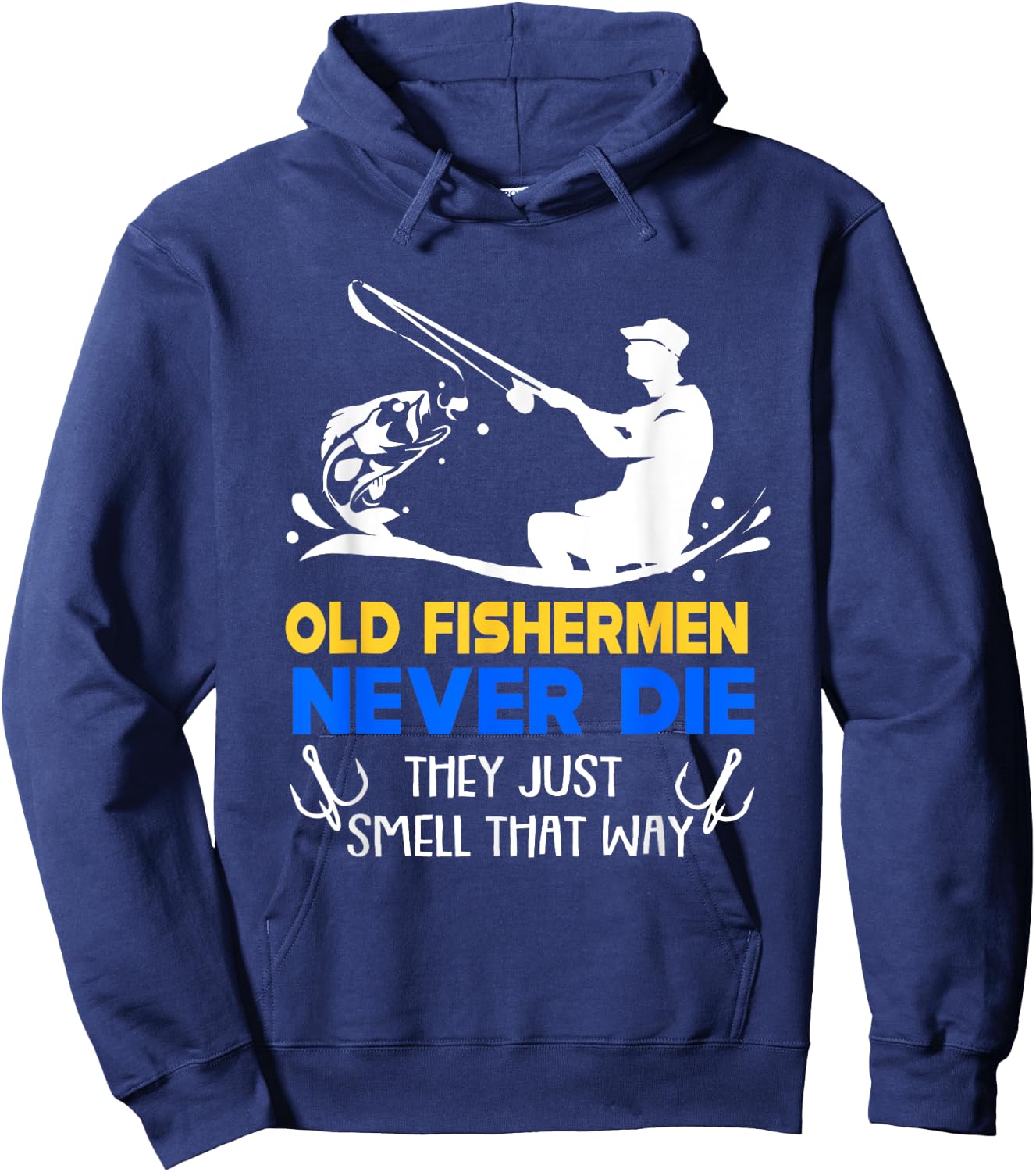 Fishing Old Fisherman Never Die Hoodie - Hoodie | Navy