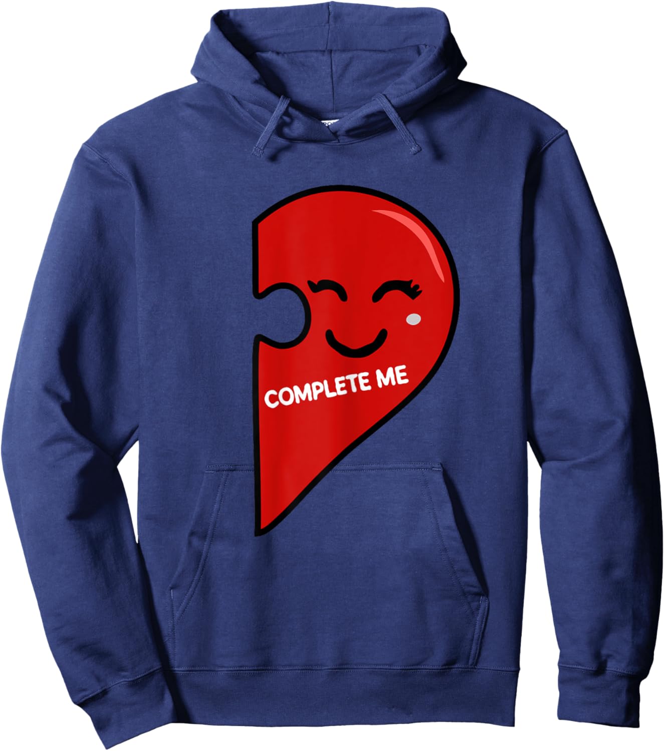 You Complete Me Female Matching Couple Puzzle Pieces Hoodie - Hoodie | Navy