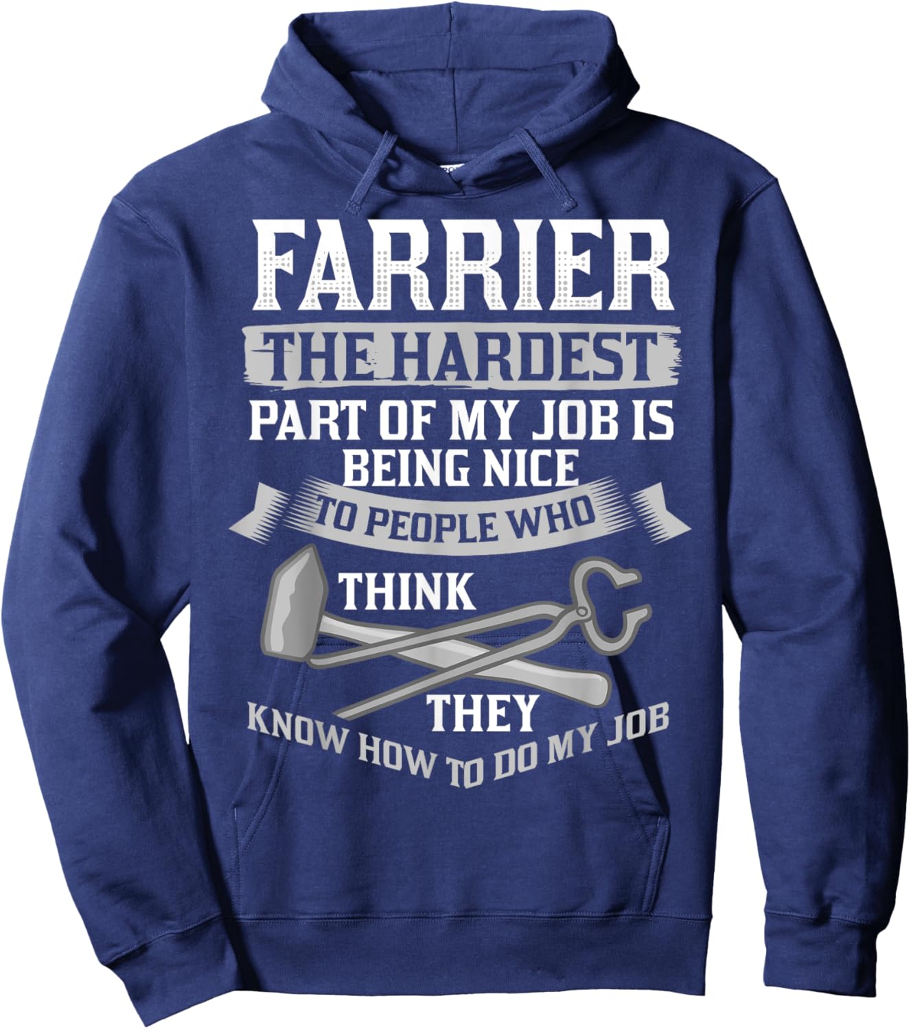 Farrier Horseshoe Hoof Tools Hammer Trimming Hoodie - Hoodie | Navy