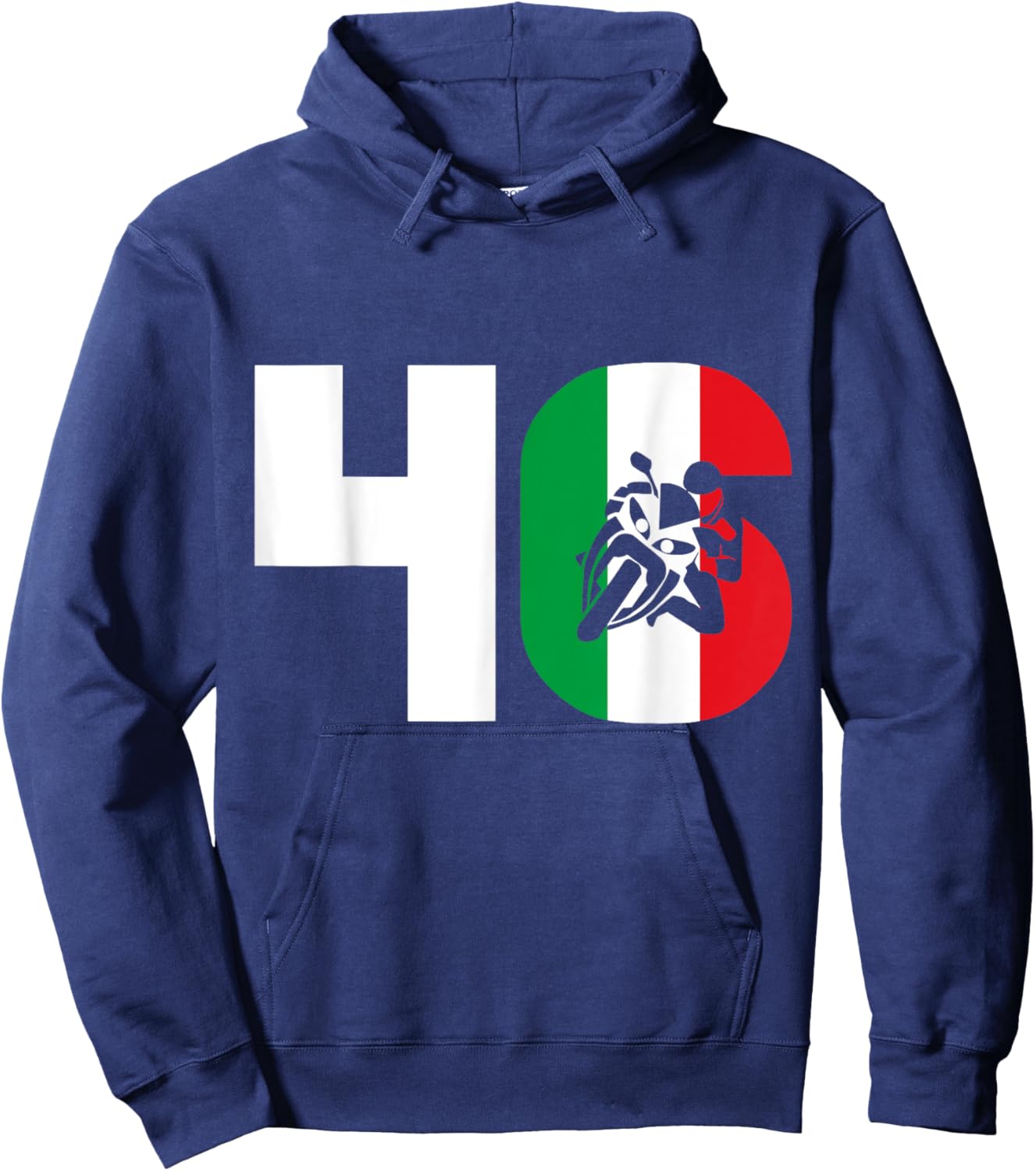 Motorrad Moto 46 Italien Motorradfahrer Hoodie - Hoodie | Navy