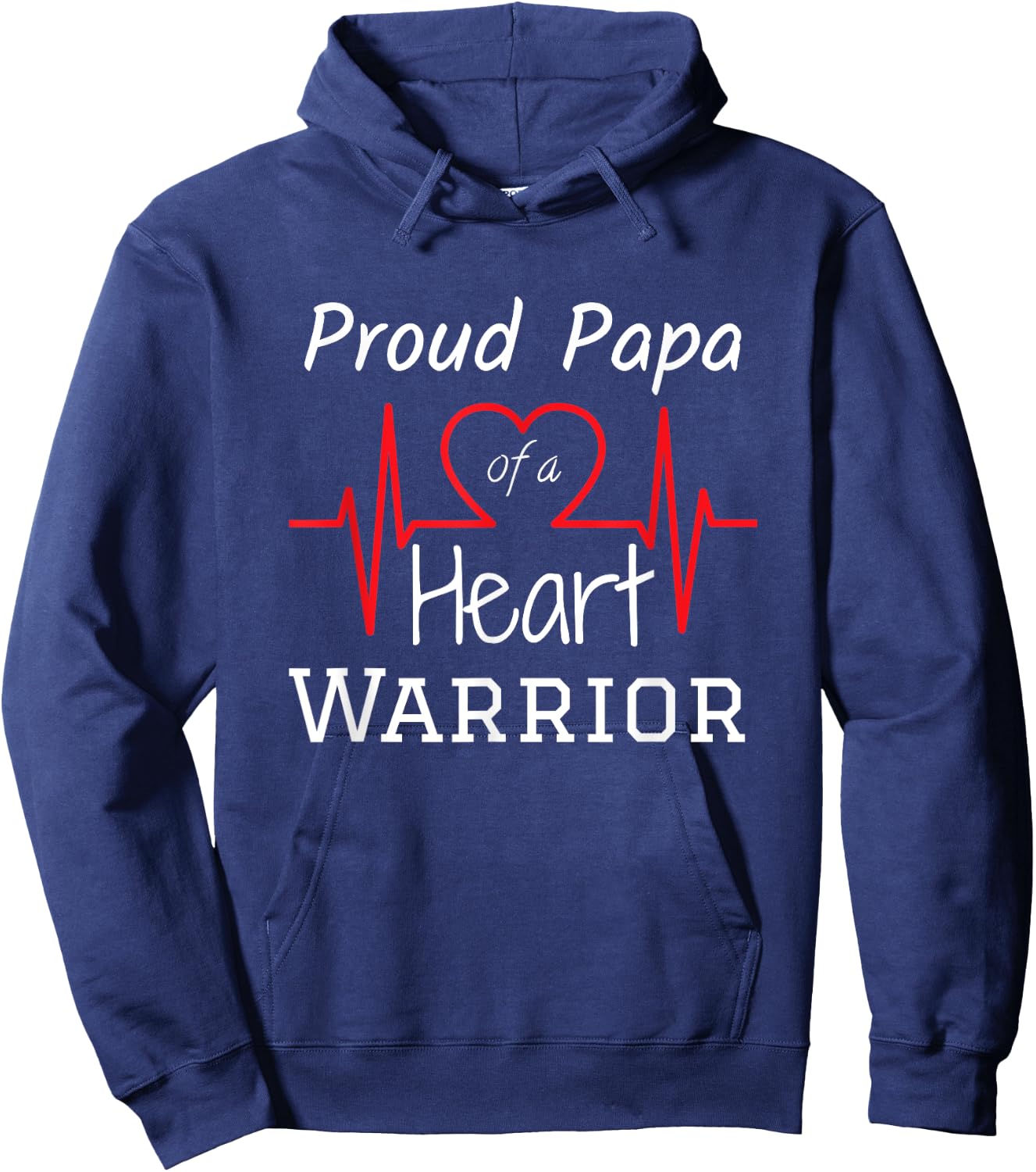 CHD Heart Warrior Papa Shirt Congenital Heart Defect HLHS Hoodie - Hoodie | Navy