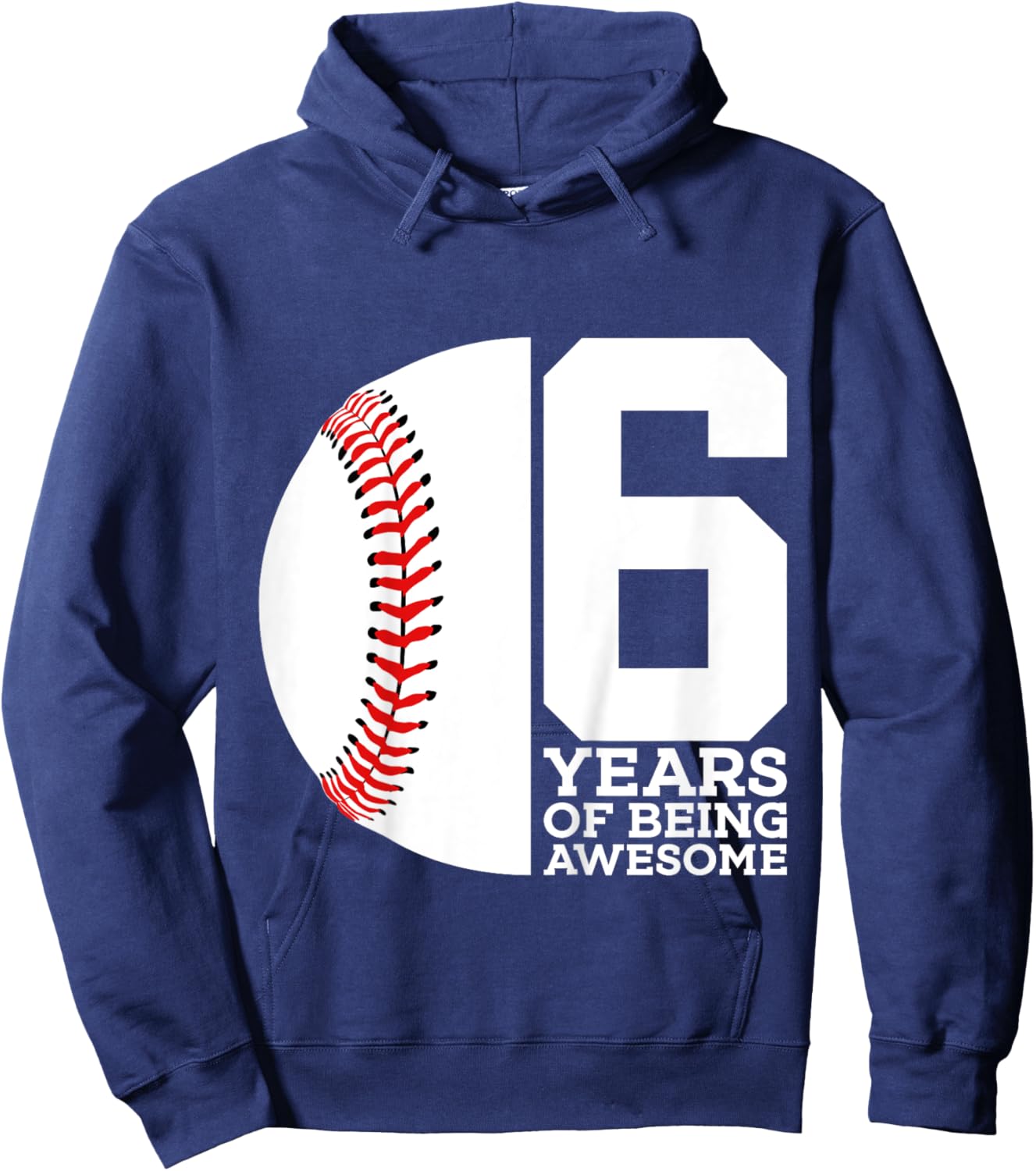 6 Years of Being Awesome 6th Birthday Baseball Hoodie - Hoodie | Navy