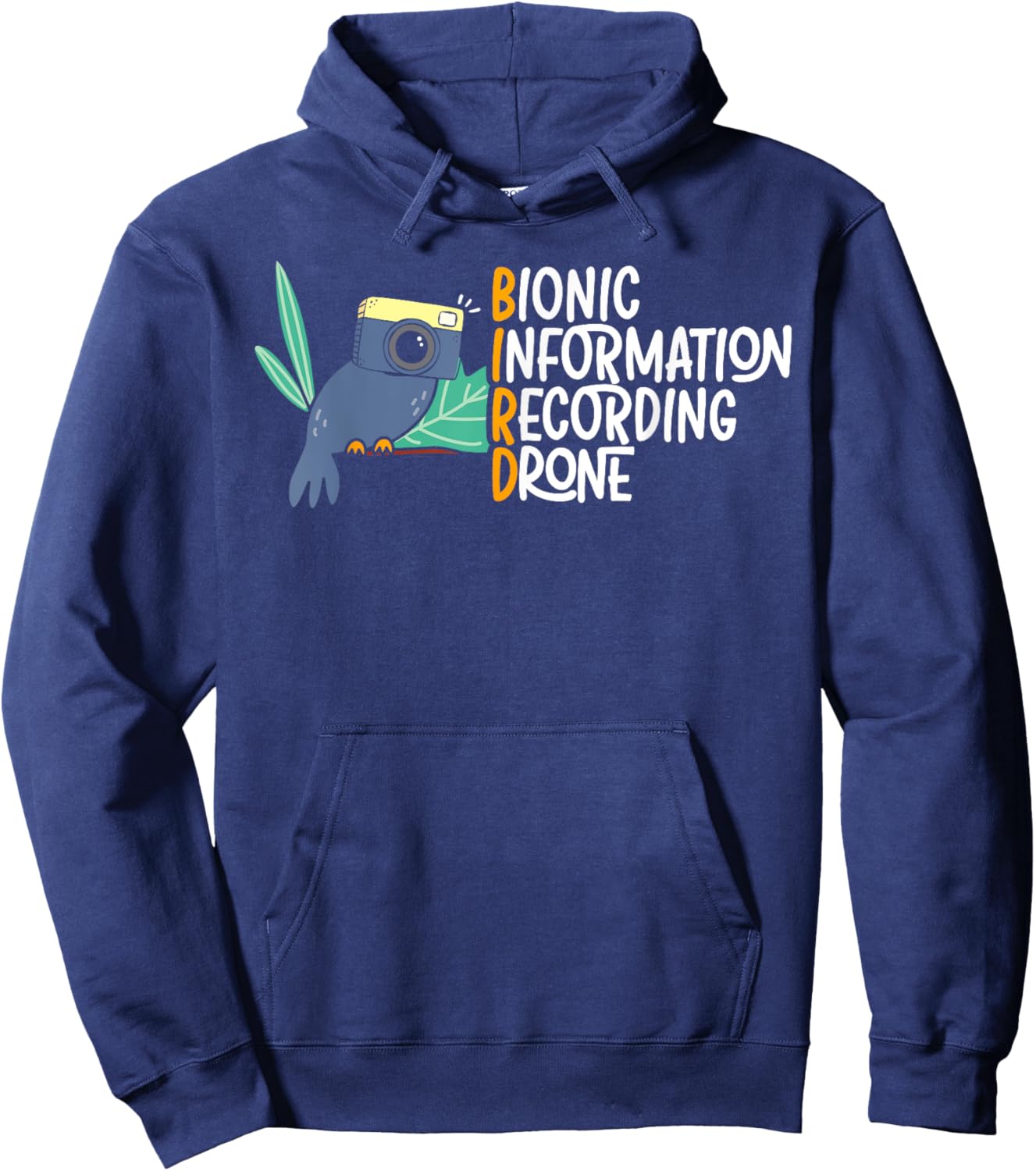 Bionic Information Recording Drone Bird Conspiracy Theory Hoodie - Hoodie | Navy