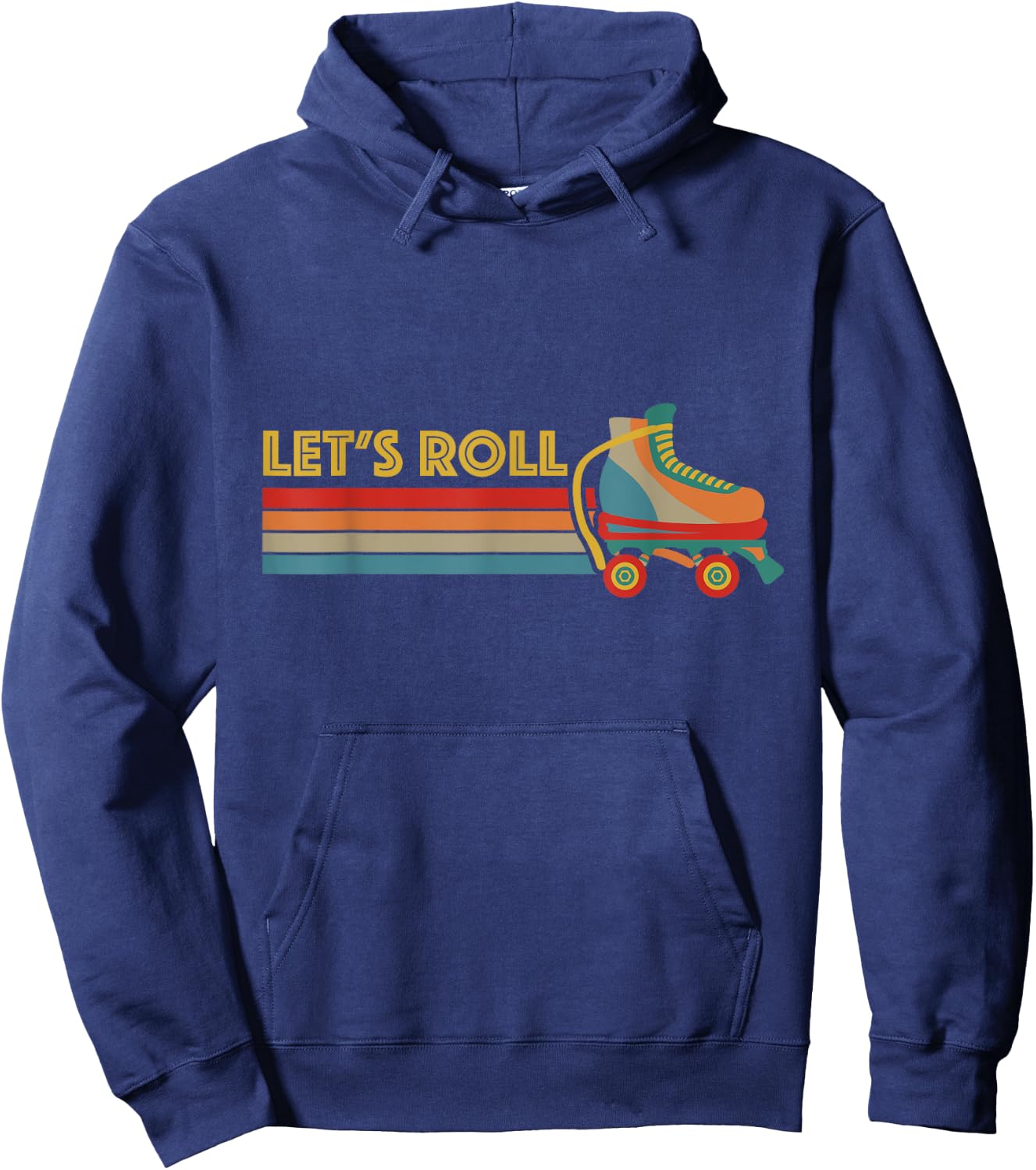 Let's Roll Roller Skates Ring Old School Retro Vintage Skate Hoodie - Hoodie | Navy