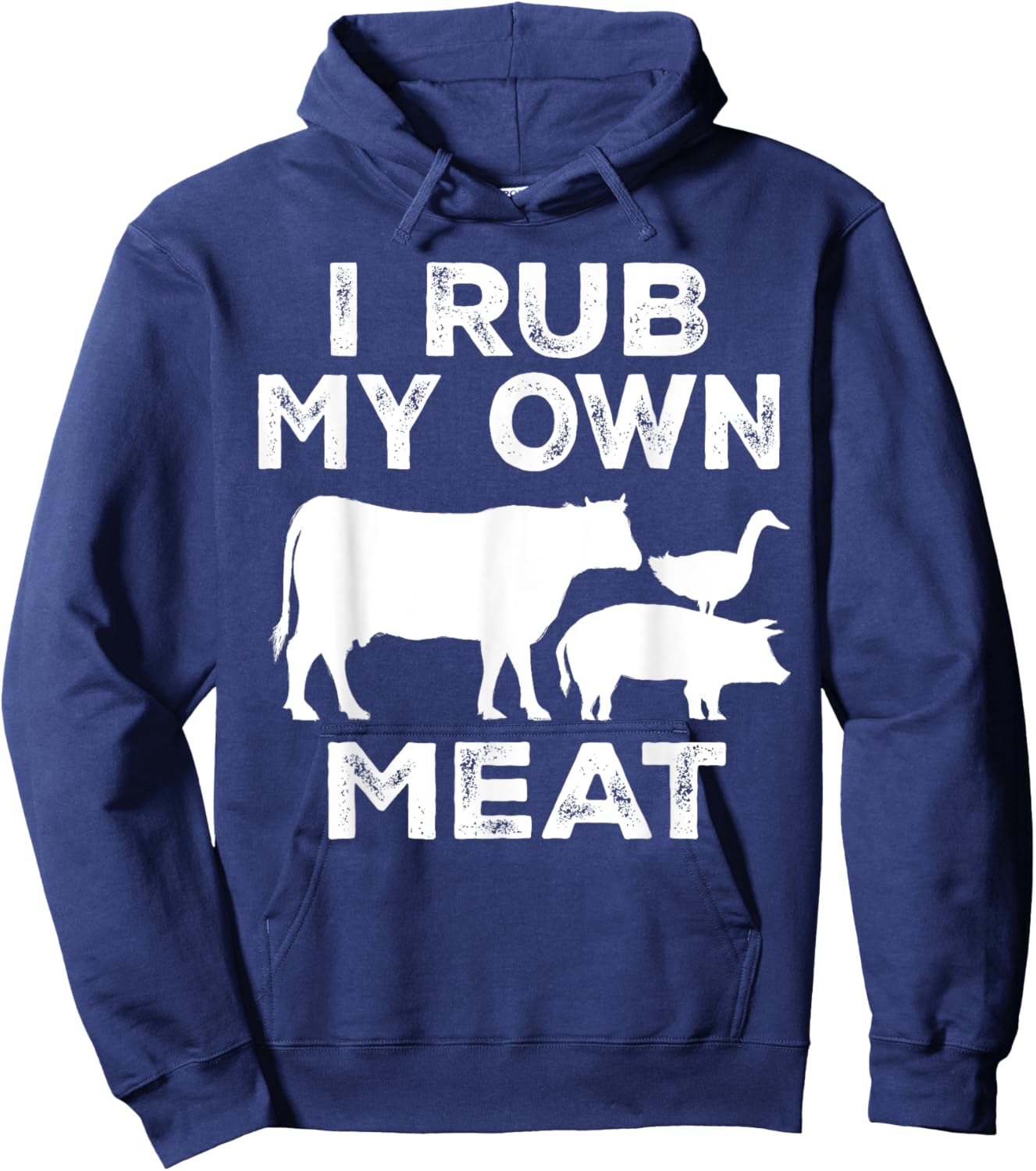 I Rub My Own Meat Beef Cook BBQ Funny Cooking Hoodie - Hoodie | Navy