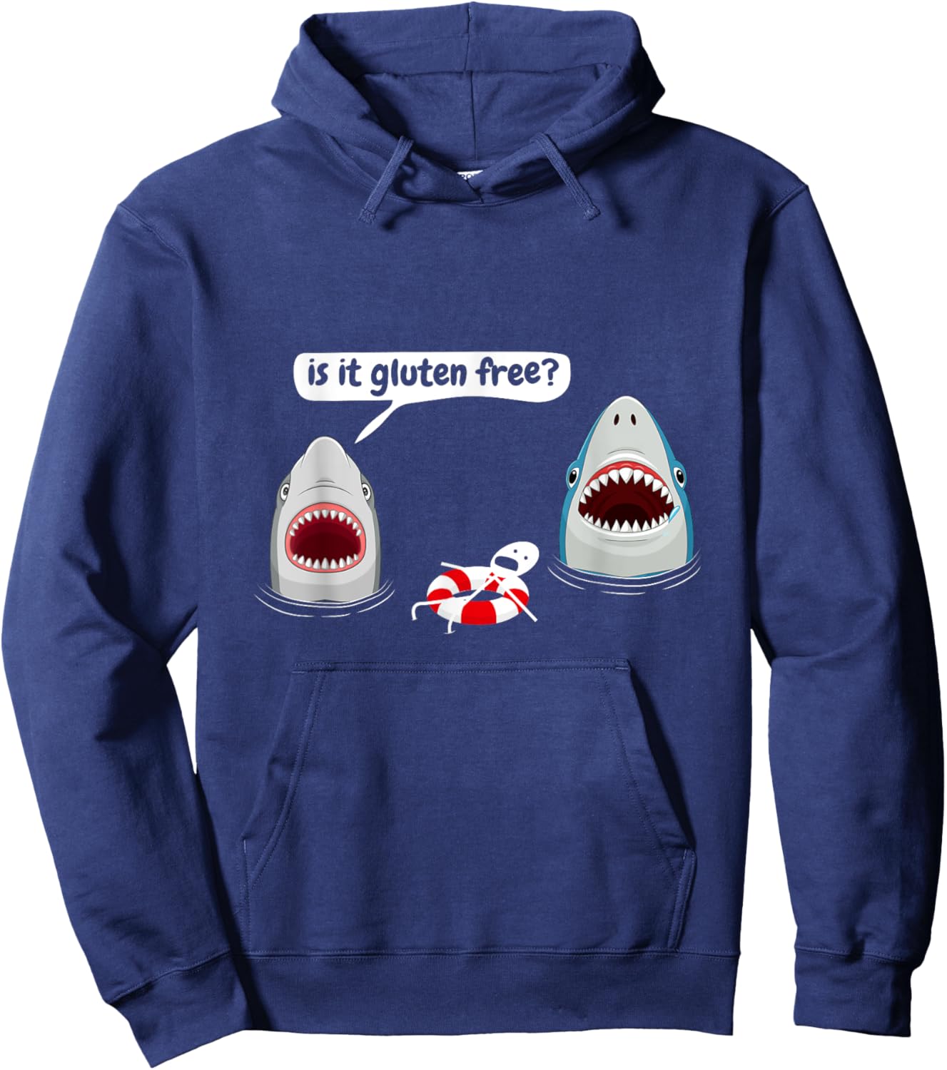 Is It Gluten Free, Funny Shark Lovers Costume Sharks Hoodie - Hoodie | Navy