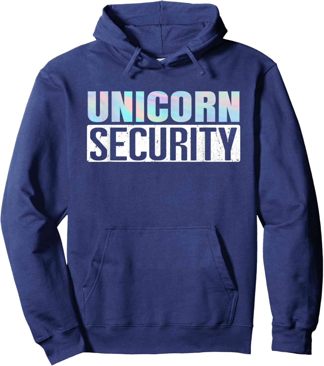Funny Parents Halloween Store Halloween Adult Unicorn Security Black Small Classic Fit Short Sleeve Cotton 60% Polyester 40% Family (Dad, Mom, Daughter) Hoodie - Hoodie | Navy
