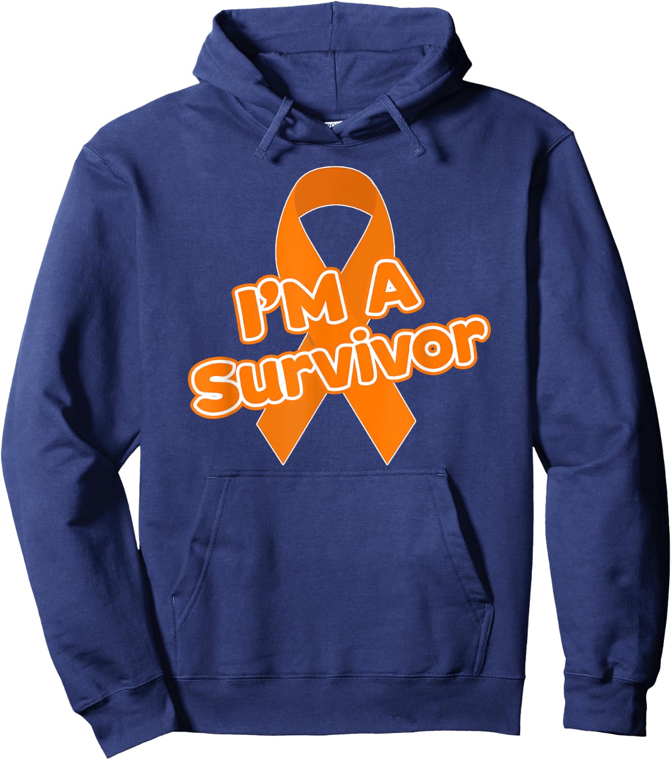 Kidney Cancer Awareness Survivor Gift Orange Ribbon Hoodie - Hoodie | Navy