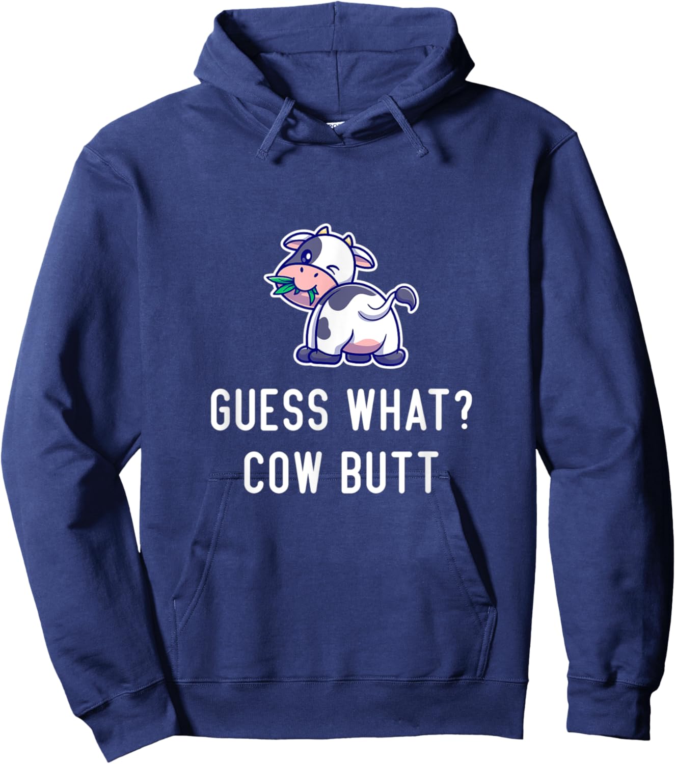 Funny Cow Guess What Cow Butt Women Girls Farmer Cow Lover Hoodie - Hoodie | Navy