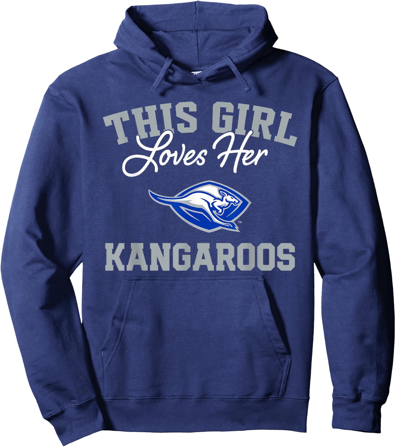 Weatherford Kangaroos Logo This Girl Loves Her HS Hoodie - Hoodie | Navy
