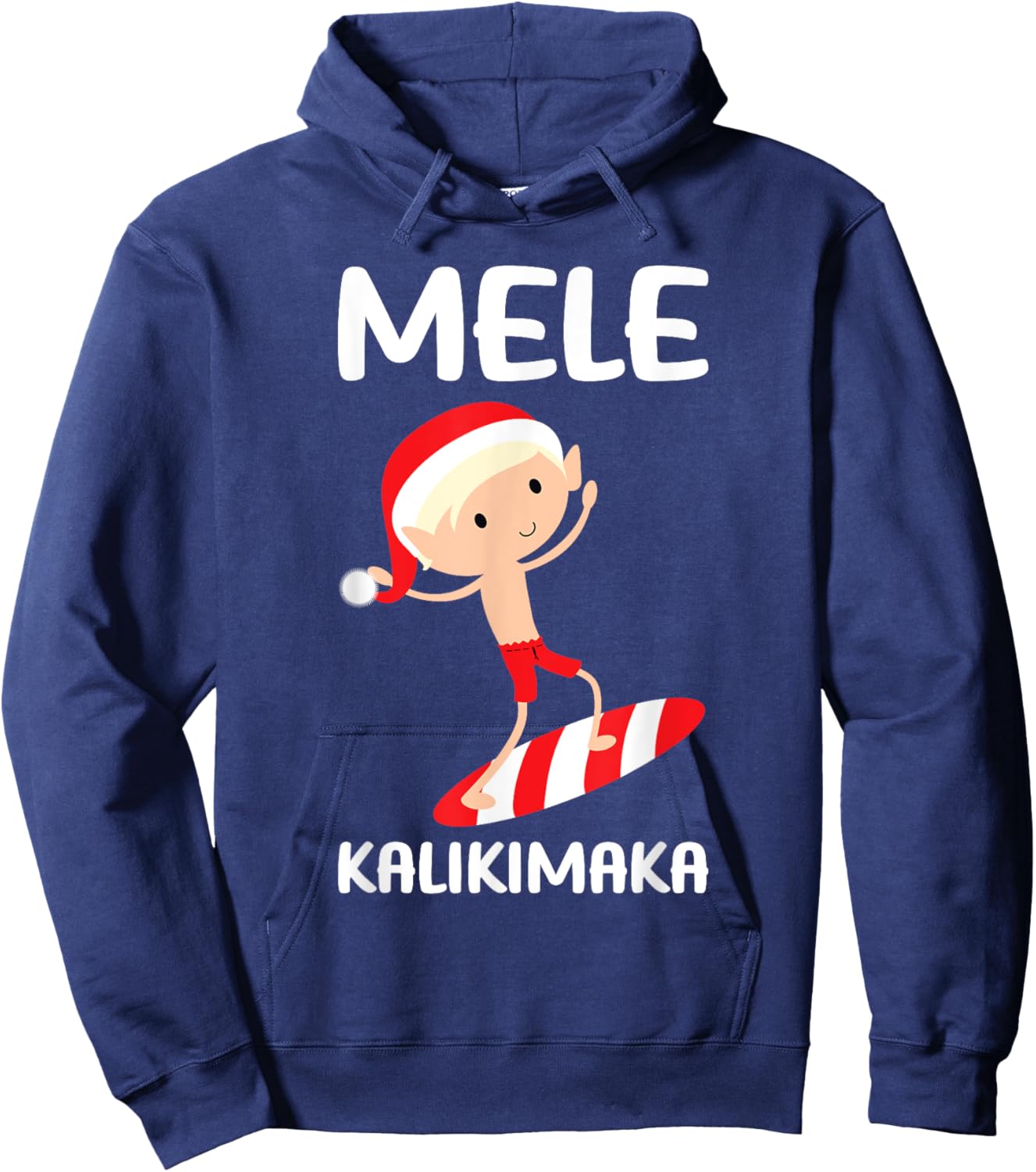 Mele Kalikimaka Hawaiian Christmas Surfing Kids Boys Hawaii Hoodie - Hoodie | Navy