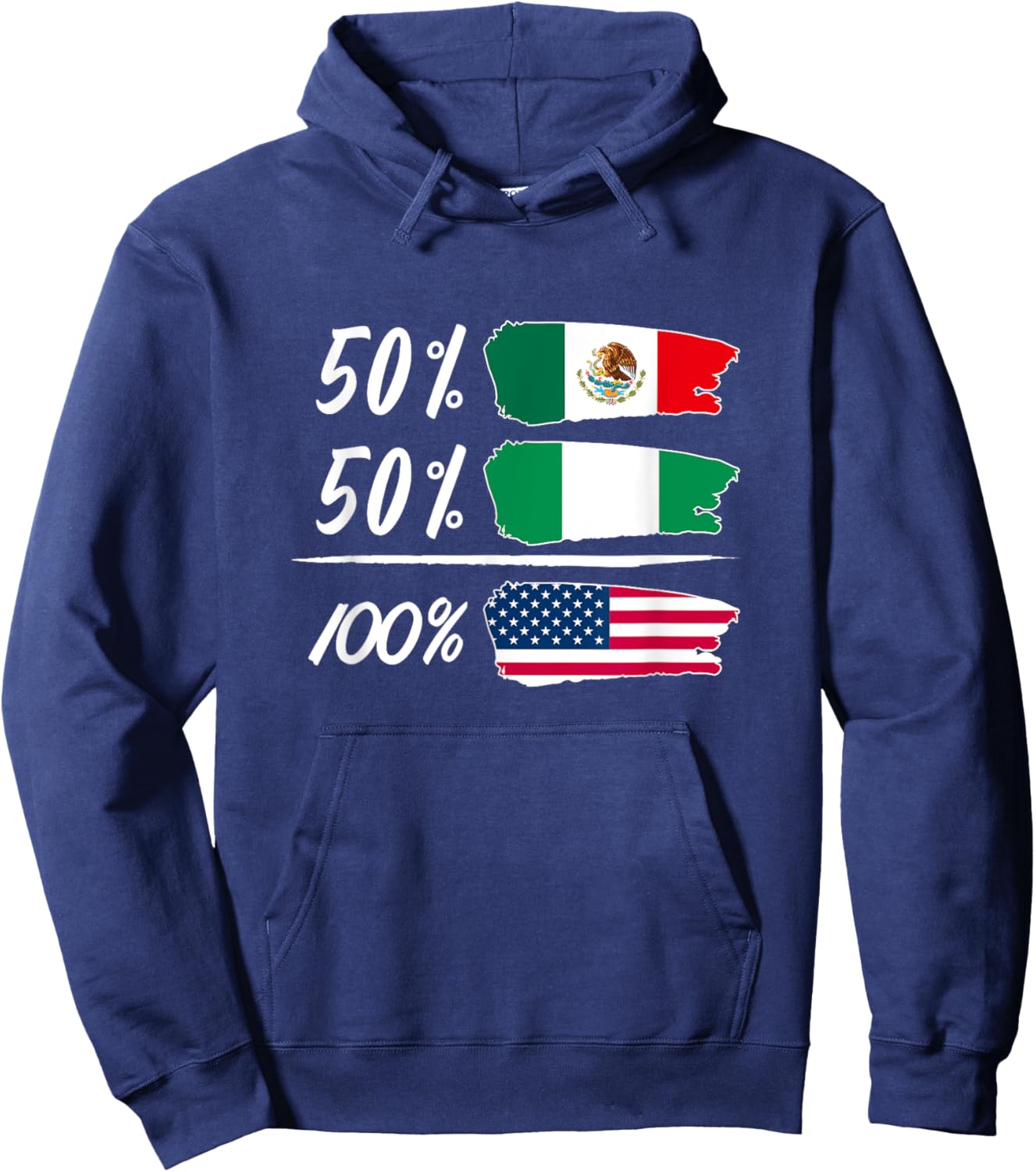 Half Mexican, Half Nigerian, Fully USA Hoodie - Hoodie | Navy