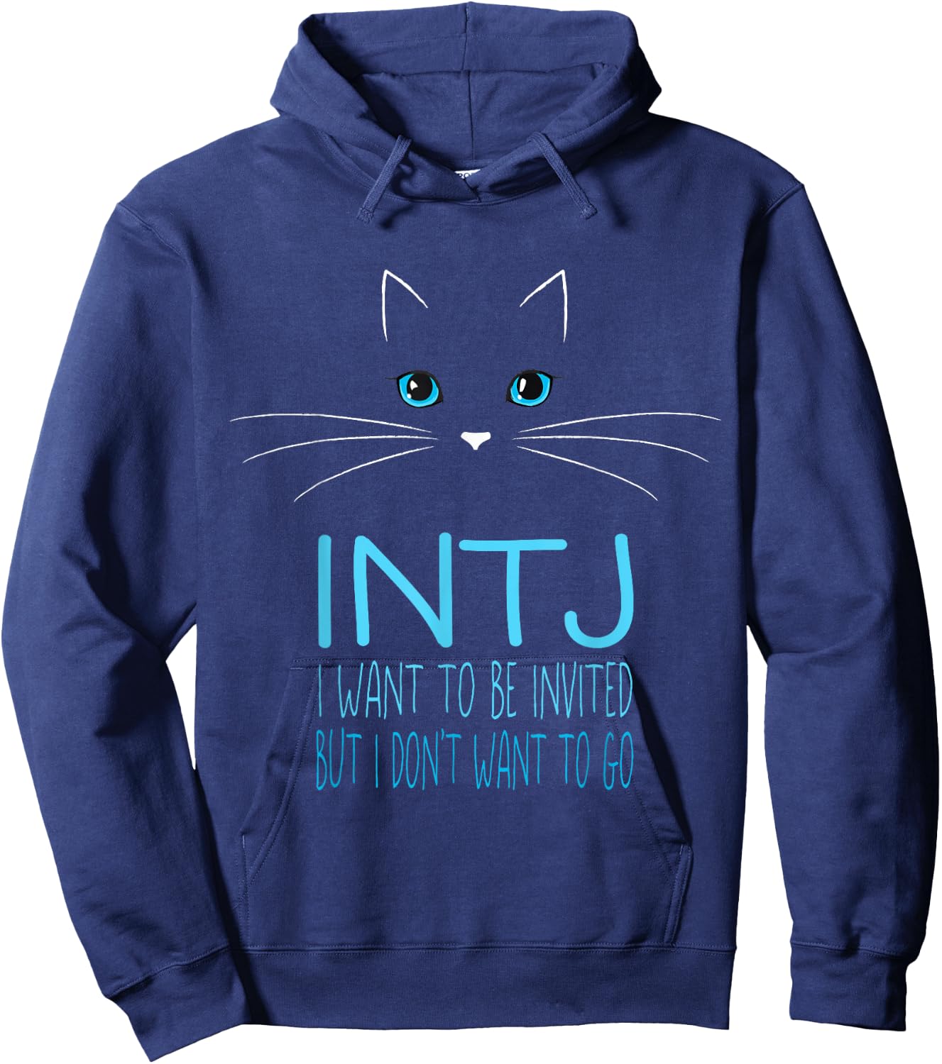 Funny Cat Lover Introvert Gift Me Time Cat Lady Humor INTJ Hoodie - Hoodie | Navy