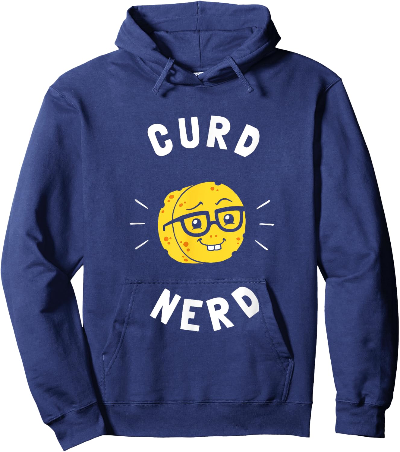 Curd Nerd - Cheese Lovers Gift Nerd Glasses Pun Hoodie - Hoodie | Navy