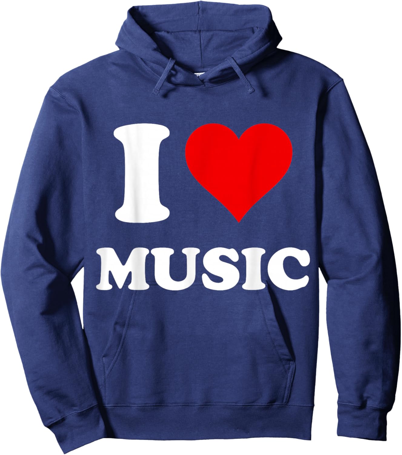 I Heart Music I Love Music Hoodie - Hoodie | Navy
