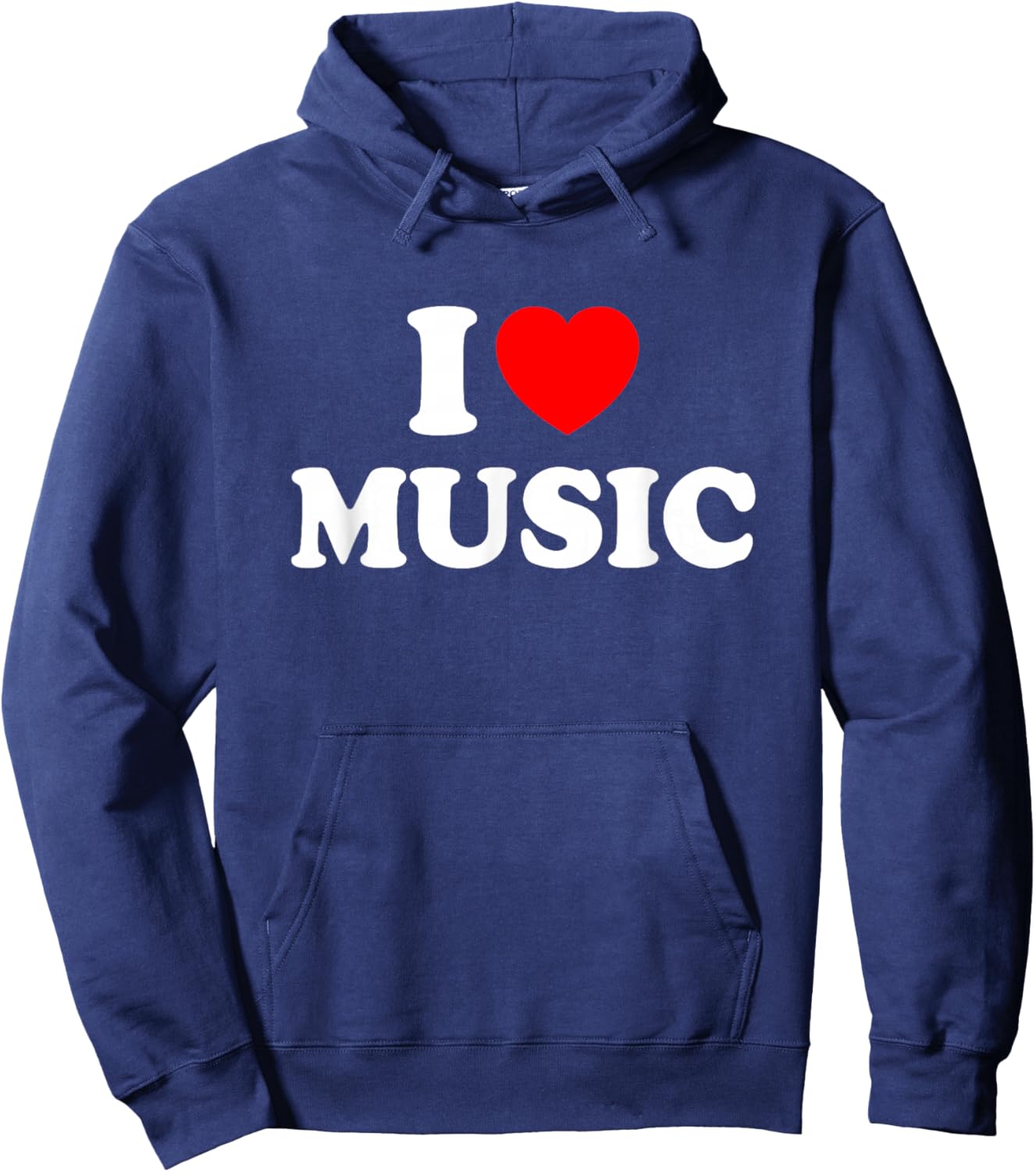 Heart I Love Music Hoodie - Hoodie | Navy