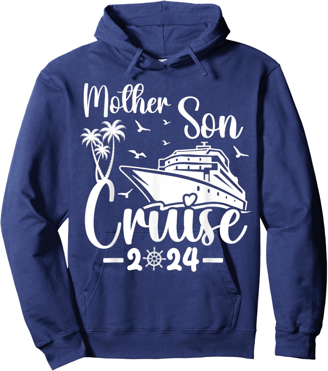 Mother Son Cruise 2024 Family Mom Son Matching Vacation Trip Hoodie - Hoodie | Navy