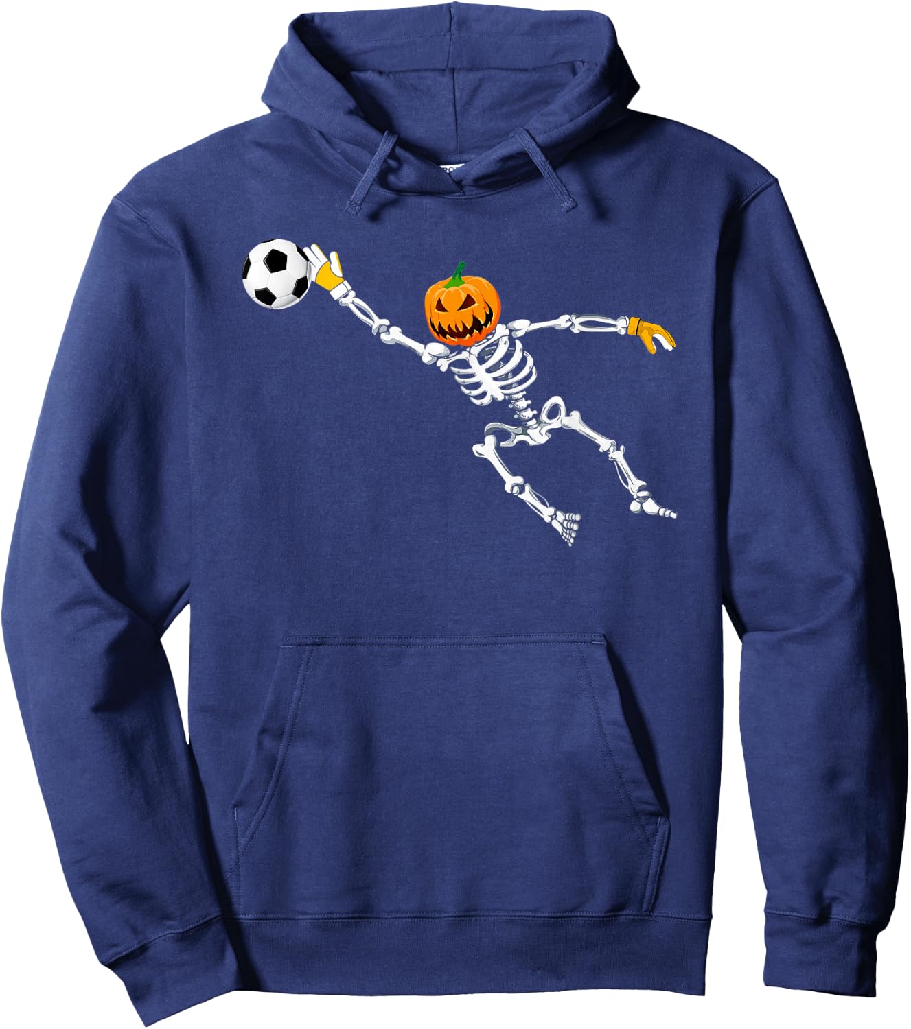 Skeleton Soccer Goalkeeper Halloween Pumpkin Goalie Hoodie - Hoodie | Navy