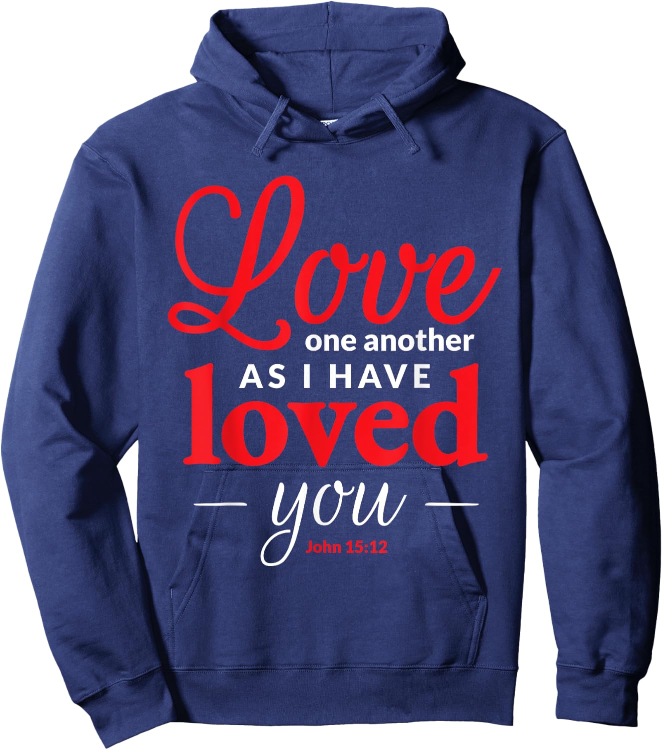 Christian Bible Valentine's Day Love One Another Hoodie - Hoodie | Navy