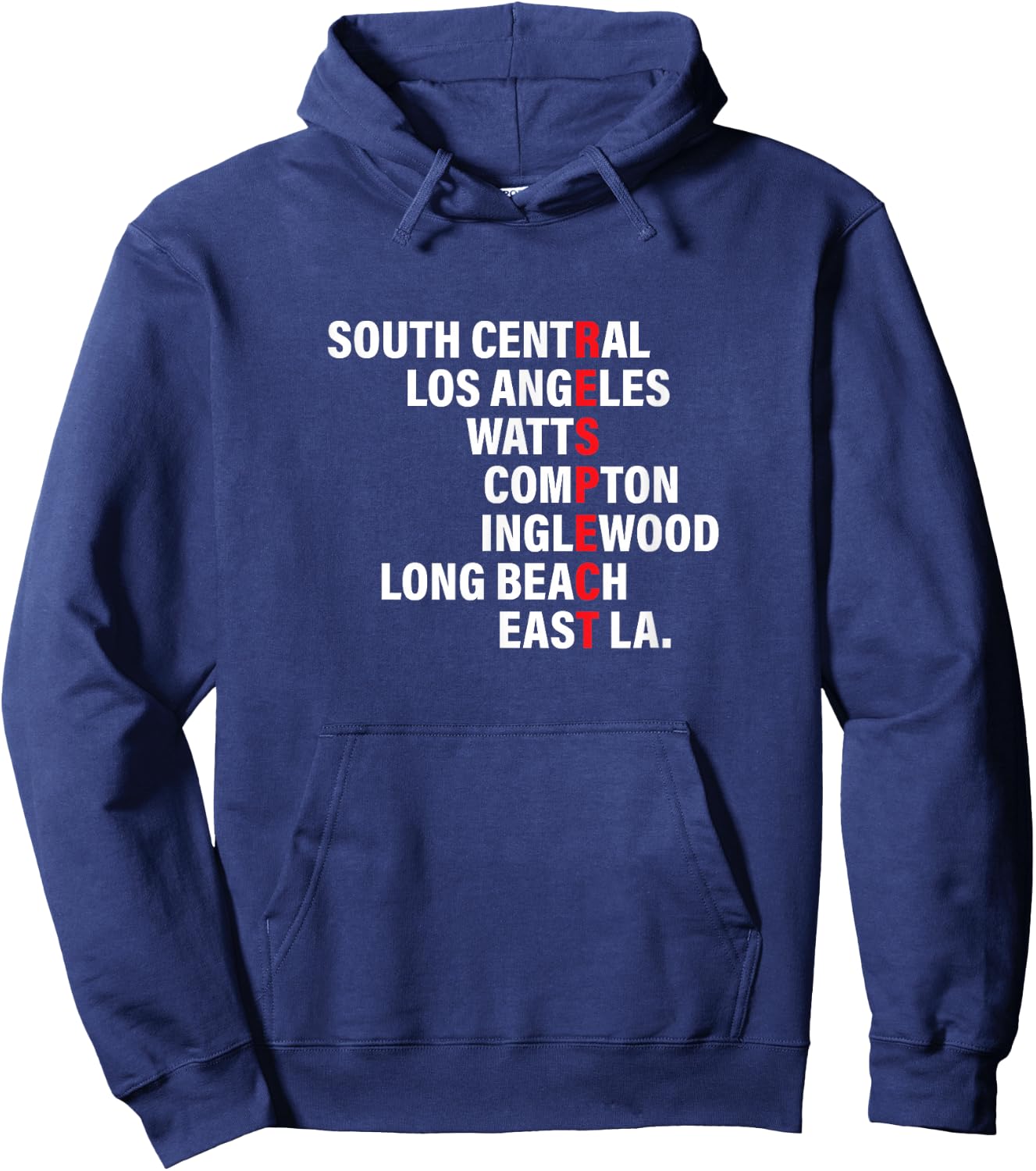 West Side RESPECT Los Angeles Watts Compton Long Beach Hoodie - Hoodie | Navy