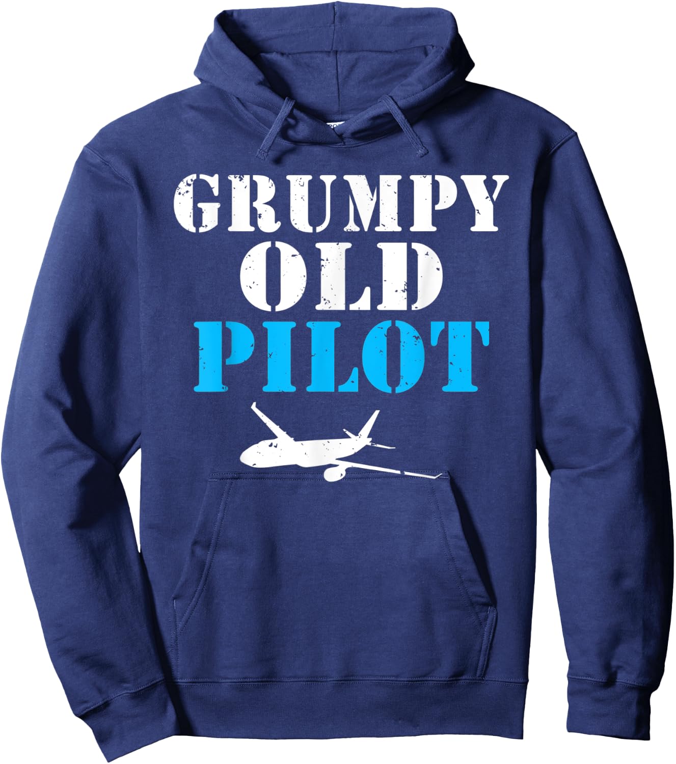 Airplane Flying Aircraft Grumpy old Pilot Hoodie - Hoodie | Navy