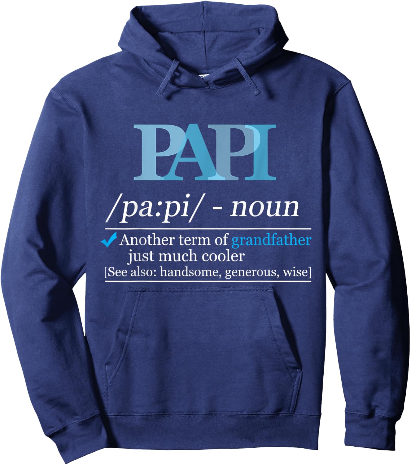 Definition Papi Funny Grandpa Dad Fathers Day Christmas Hoodie - Hoodie | Navy