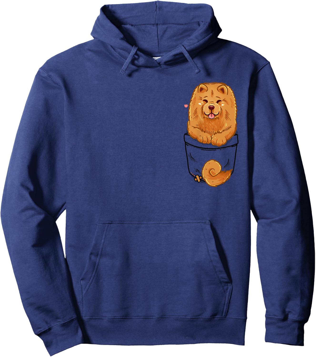 Pocket Cute Chow Chow Puppy Dog Hoodie - Hoodie | Navy