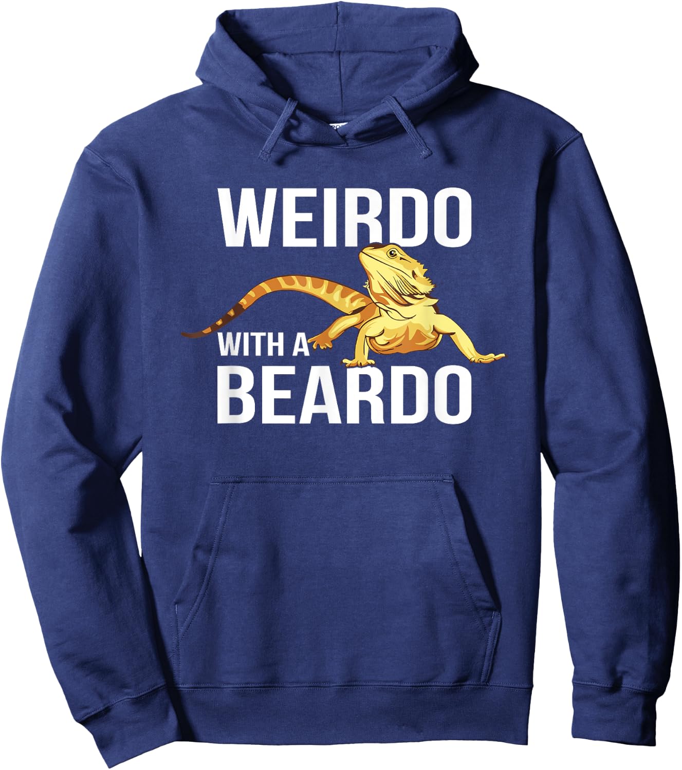 Weirdo with a Beardo, retro vintage Bearded Dragon Hoodie - Hoodie | Navy