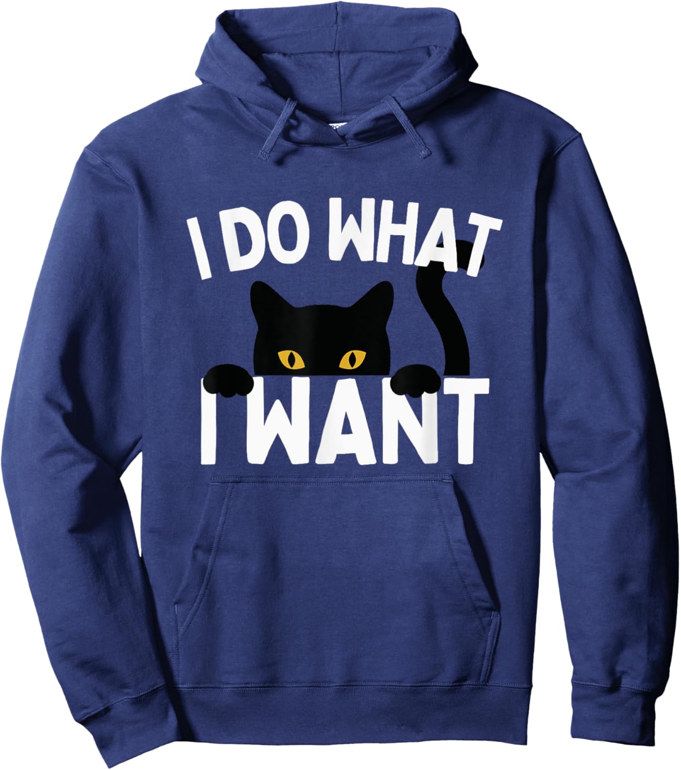 I Do What I Want Cat Funny Black Cat Men Women Kids Hoodie - Hoodie | Navy