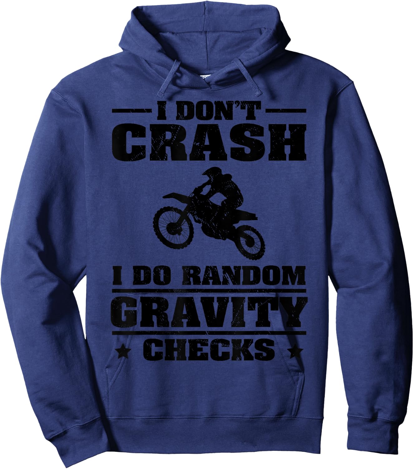Funny Dirt Bike Gift Men Boy Random Gravity Checks Motocross Hoodie - Hoodie | Navy