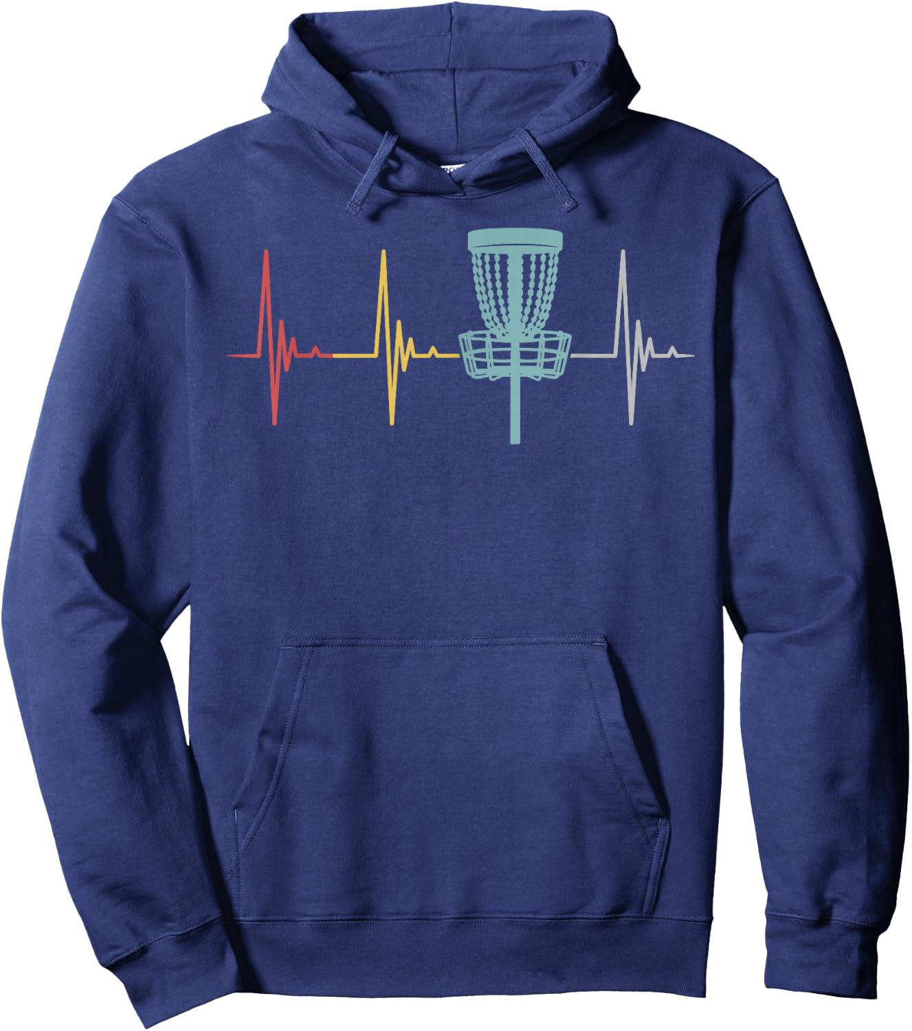 Disc golf retro heartbeat gift frisbee player par Gift Hoodie - Hoodie | Navy