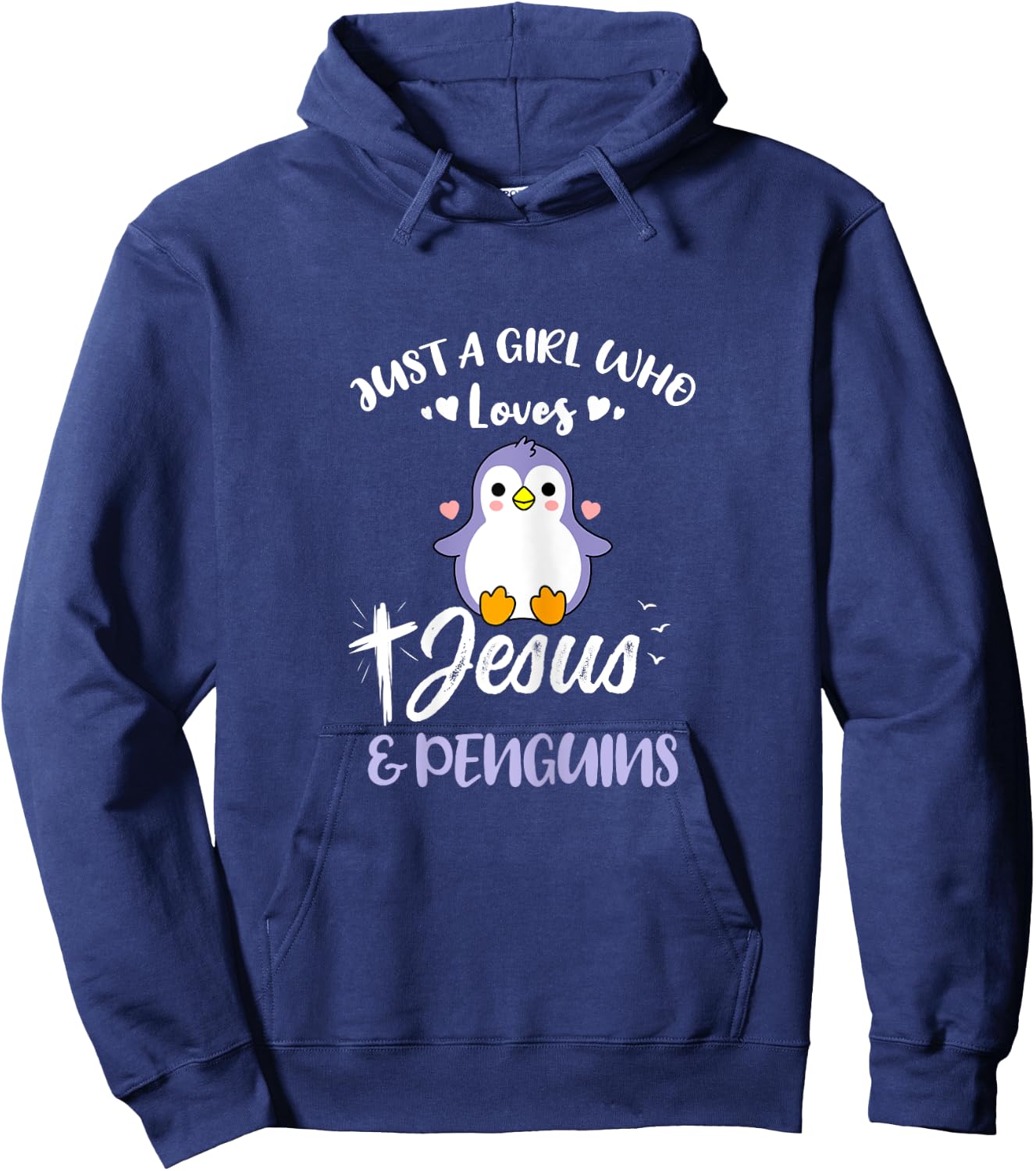 Just A Girl Who Loves Jesus And Penguins Hoodie - Hoodie | Navy