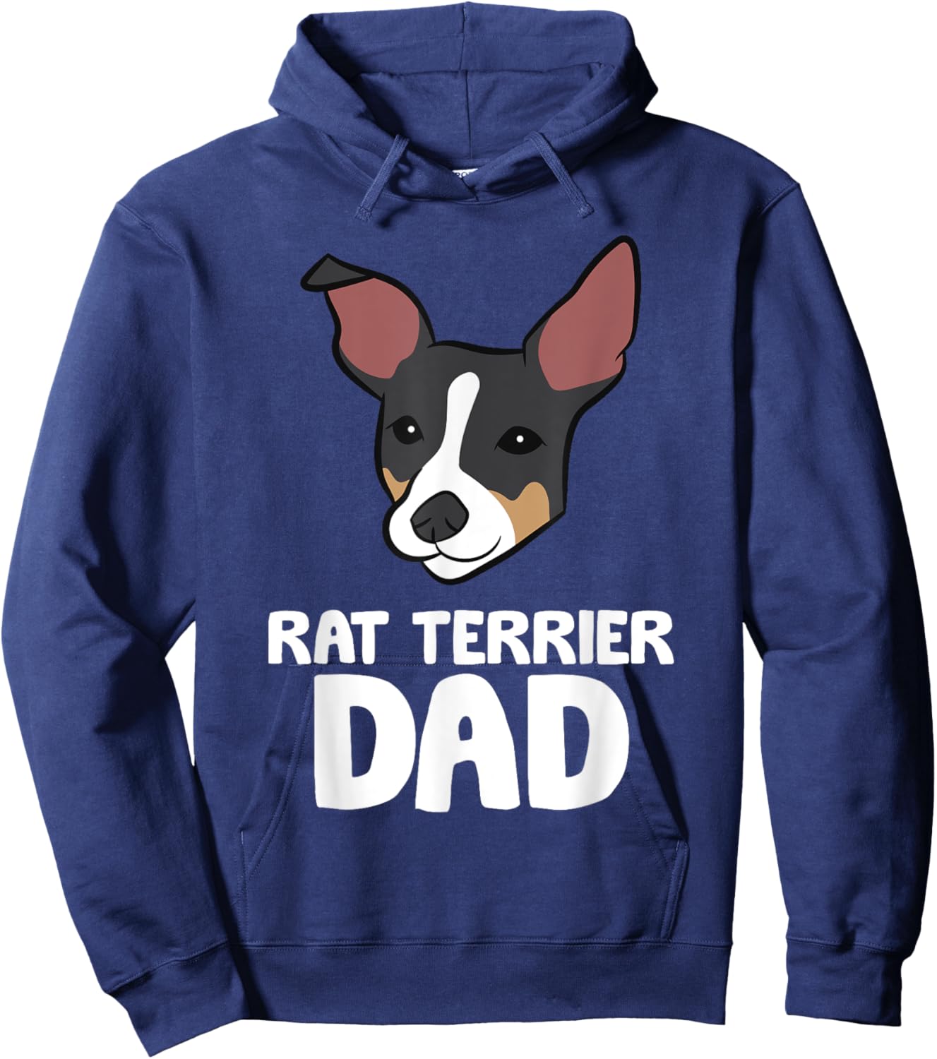 Rat Terrier Dog Owner Papa Funny Rat Terrier Dad Women Girls Kids Hoodie - Hoodie | Navy