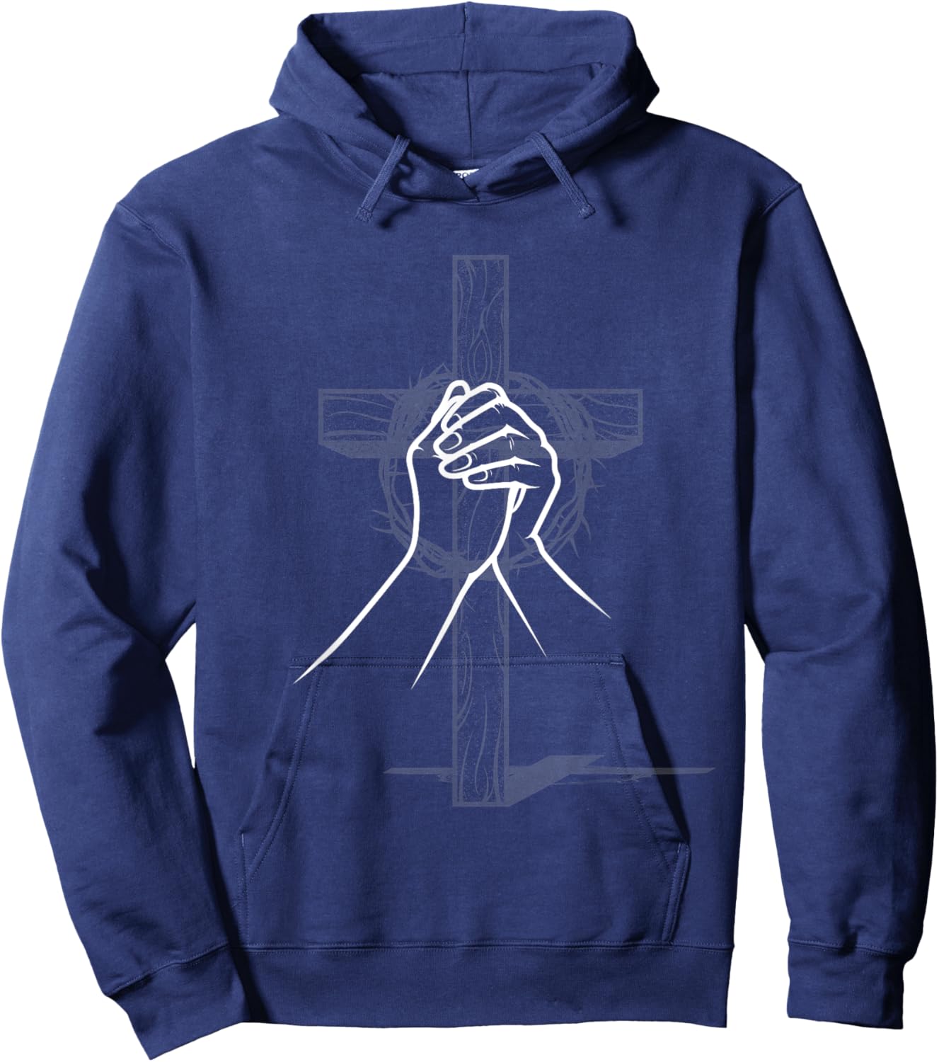 Cross Praying Hands Prayer Christian Gifts Hoodie - Hoodie | Navy