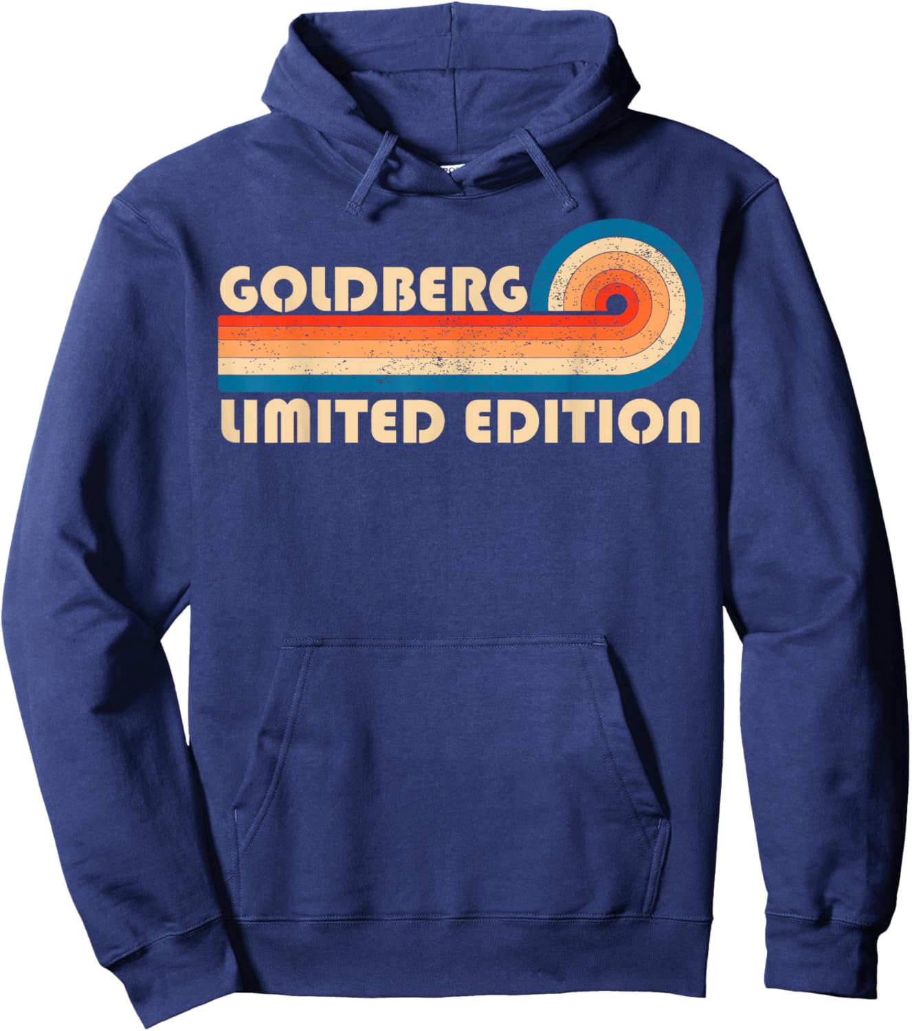 GOLDBERG Surname Retro Vintage 80s 90s Birthday Reunion Hoodie - Hoodie | Navy