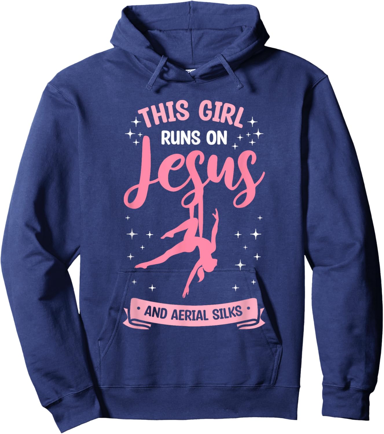 This Girl Runs On Jesus And Aerial Silks Aerial Yoga Hoodie - Hoodie | Navy