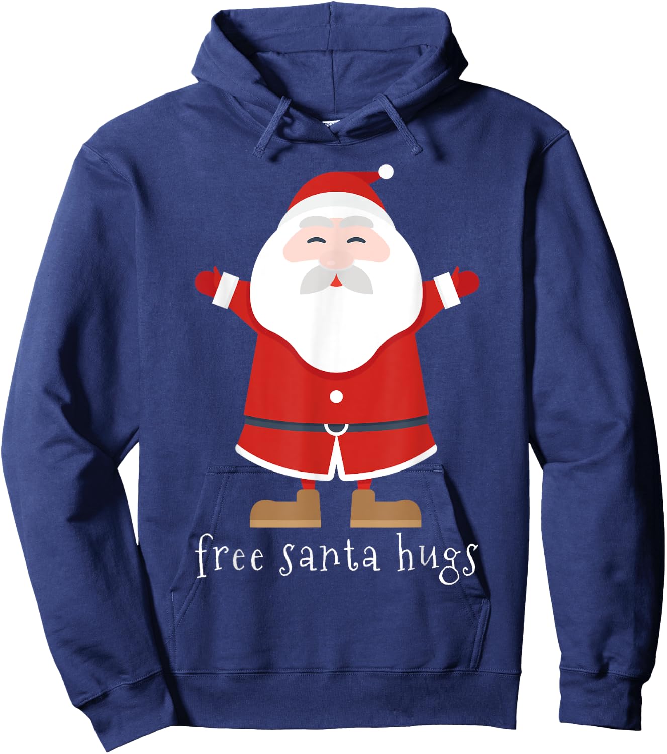 Free Santa Hugs Cute Christmas Holiday Hoodie - Hoodie | Navy