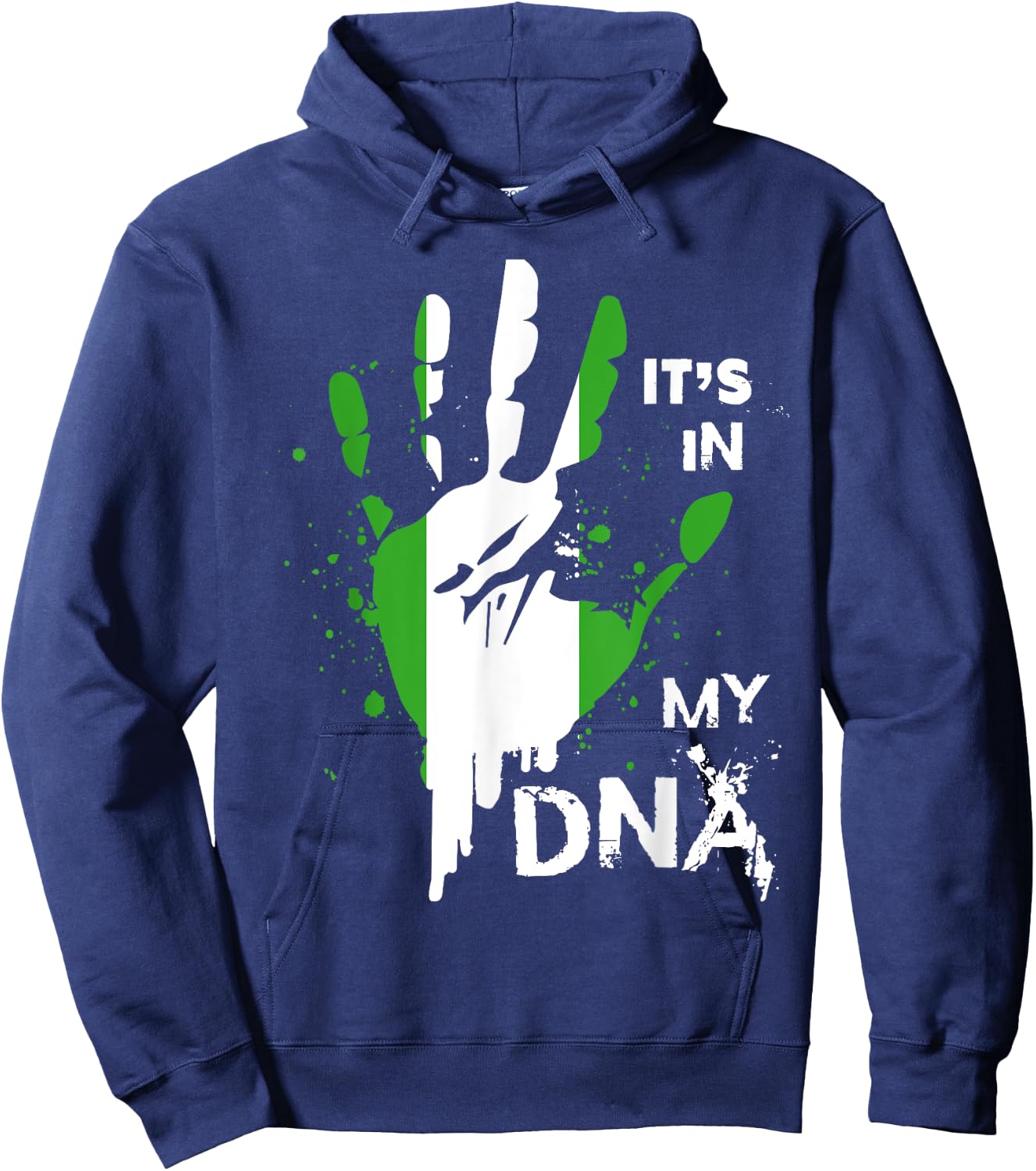 Nigeria IT'S IN MY DNA Shirt Nigerian Flag Proud Fingerprint Hoodie - Hoodie | Navy