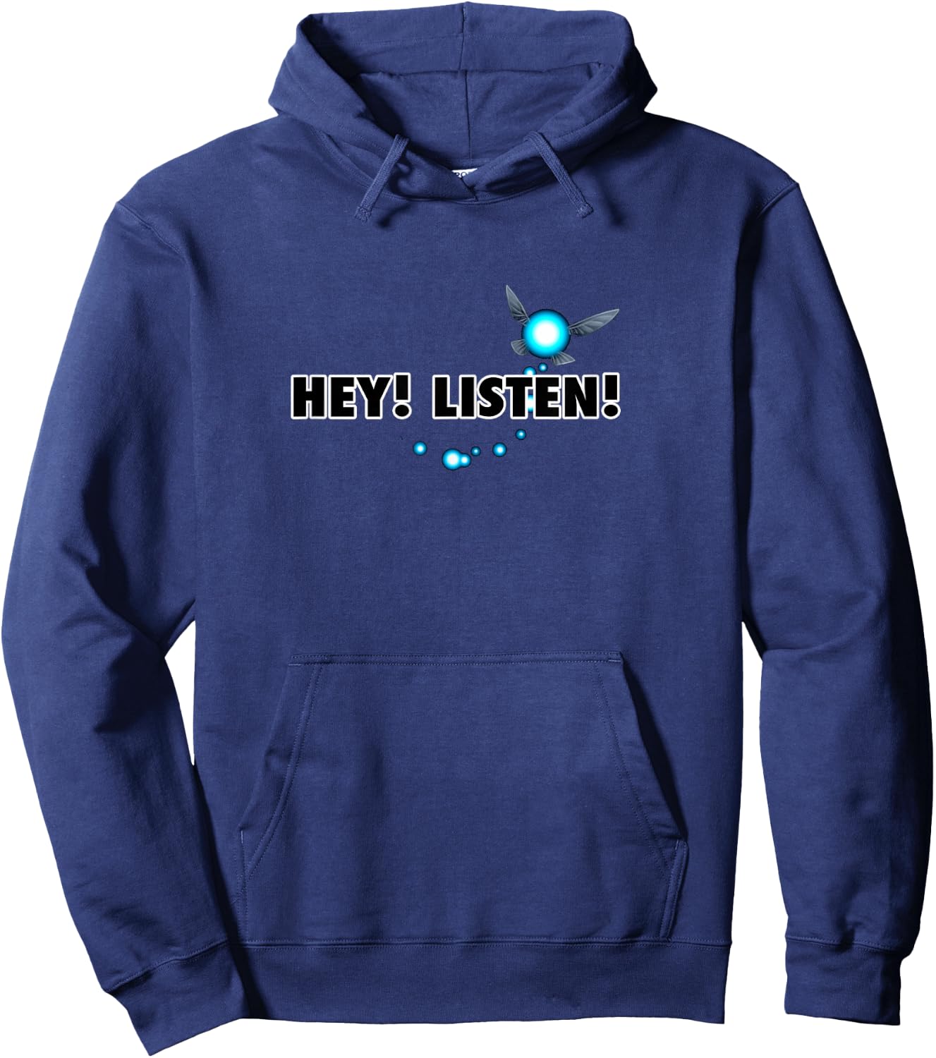The Legend of Zelda Navi Hey Listen Blue Trail Center Logo Hoodie - Hoodie | Navy