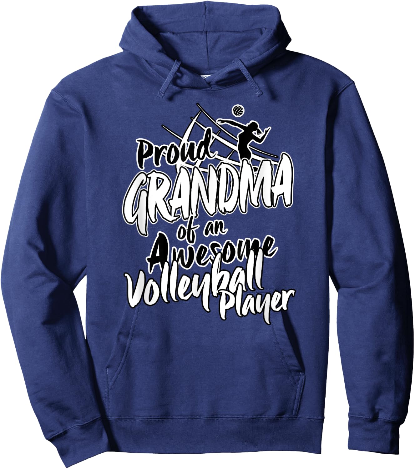 Proud Volleyball Grandma Fan Matching Sports Family Women Hoodie - Hoodie | Navy