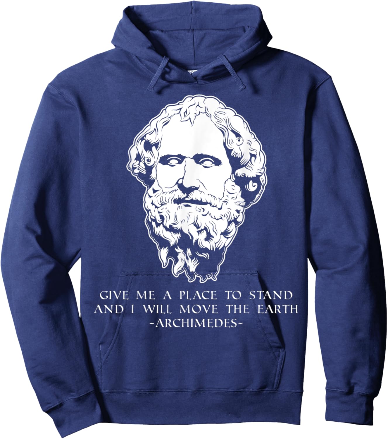 Move The Earth Greek Mathematician Archimedes Hoodie - Hoodie | Navy
