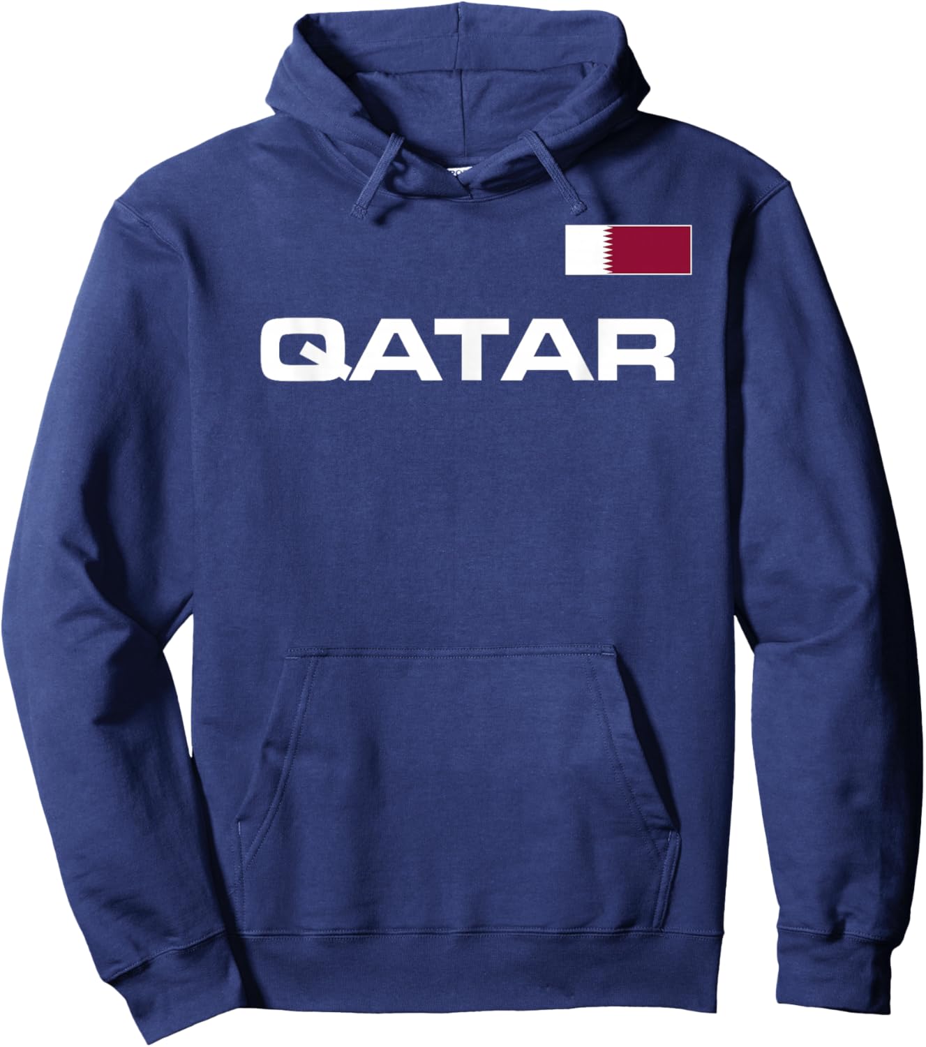 Qatar Flag Sporty Jersey Qatari Athletic Style Hoodie - Hoodie | Navy