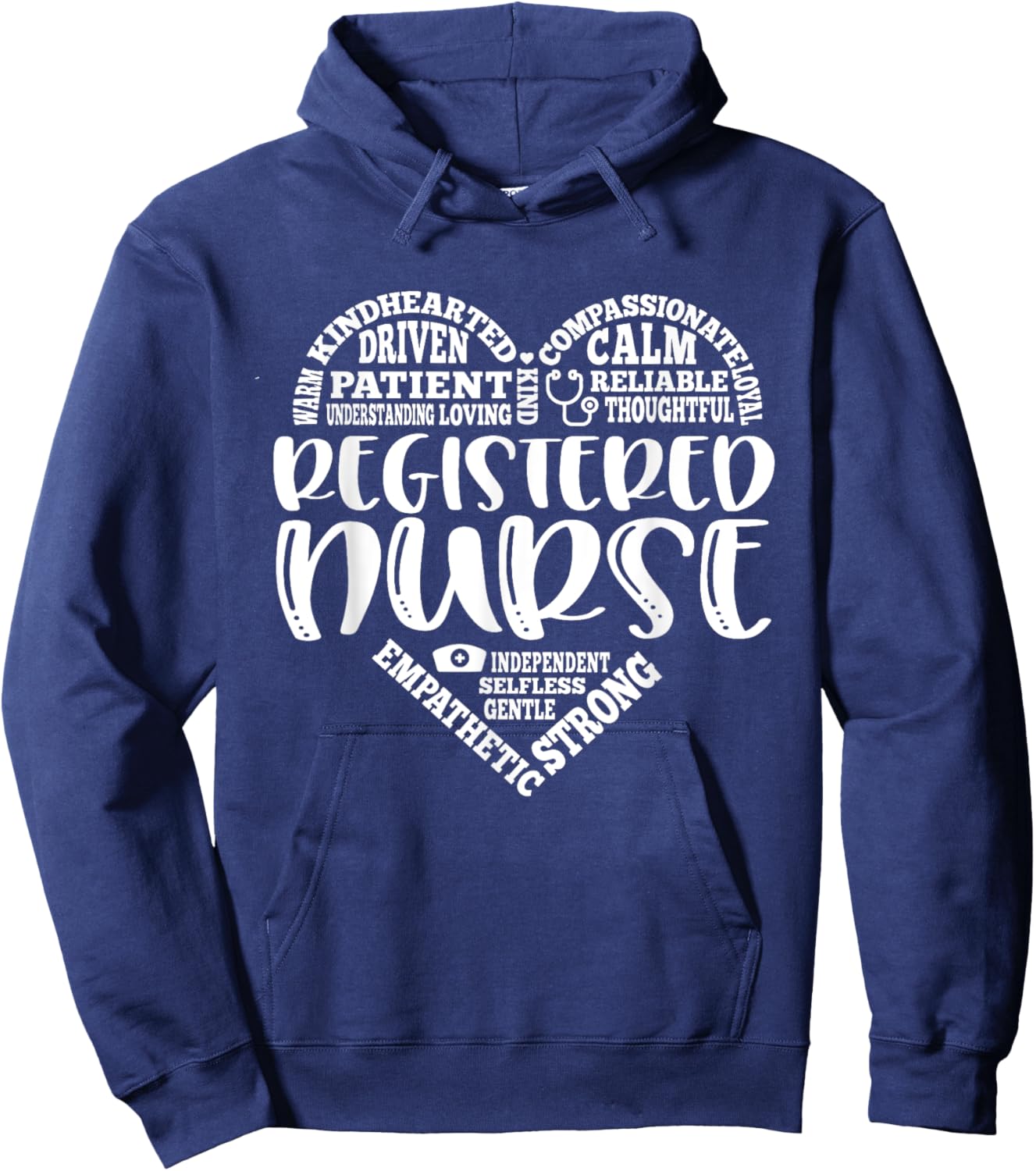 Registered Nurse - RN Nursing Heart Nurse Day & Nurse Week Hoodie - Hoodie | Navy