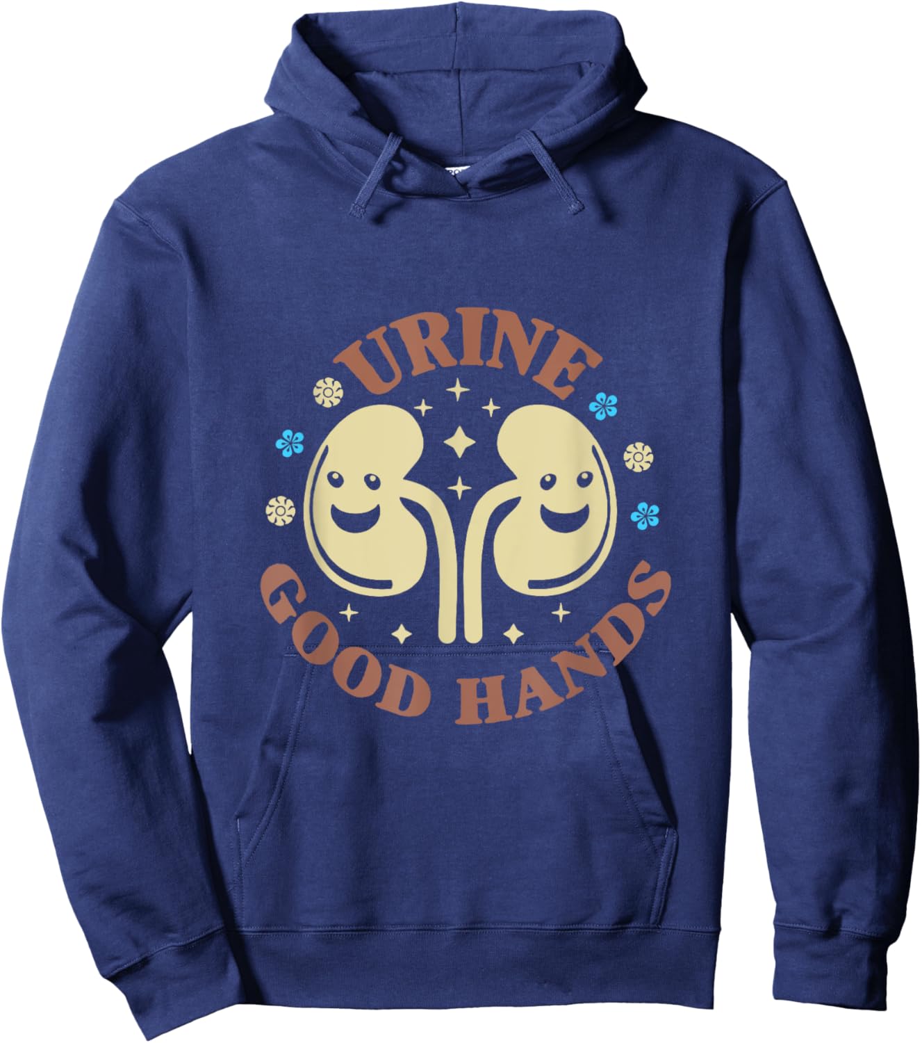 Floral Nephrologist Medical Pun Nephrology Urine Good Hand Hoodie - Hoodie | Navy