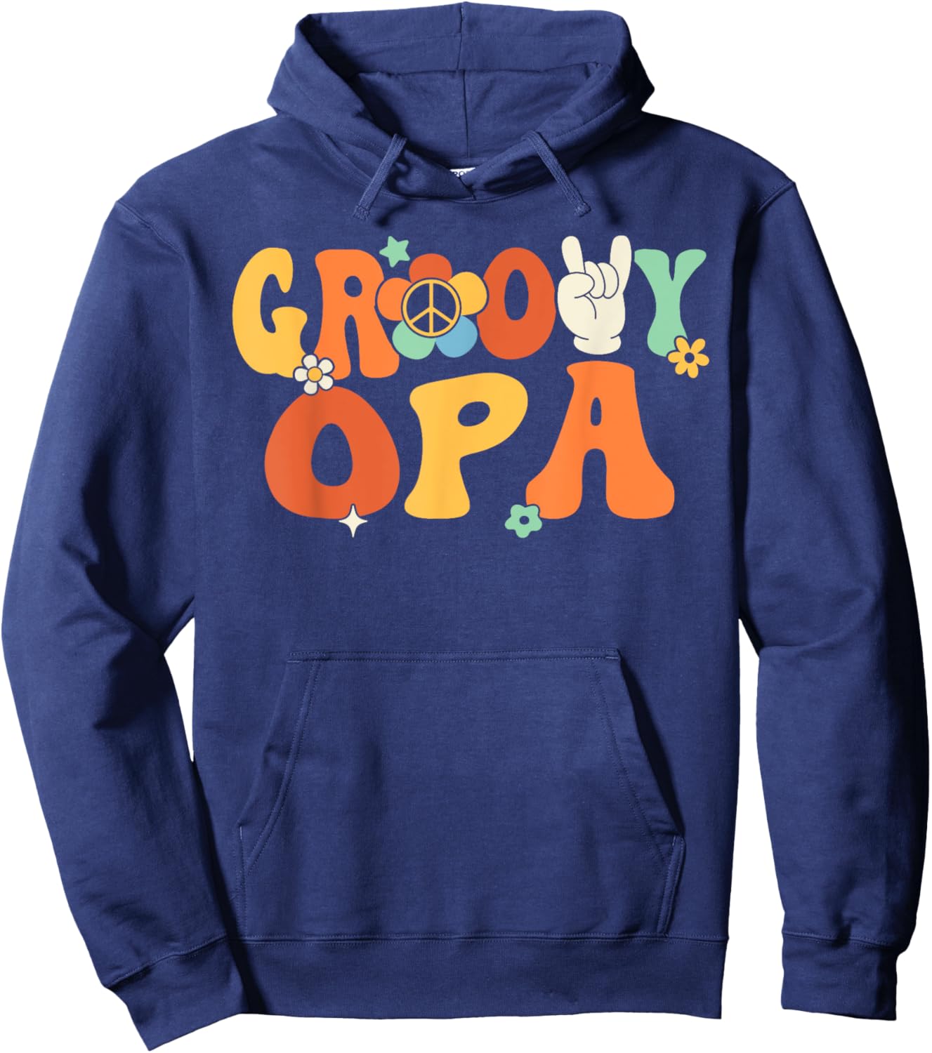 Groovy Opa Retro Grandpa Matching Family 1st Birthday Party Hoodie - Hoodie | Navy